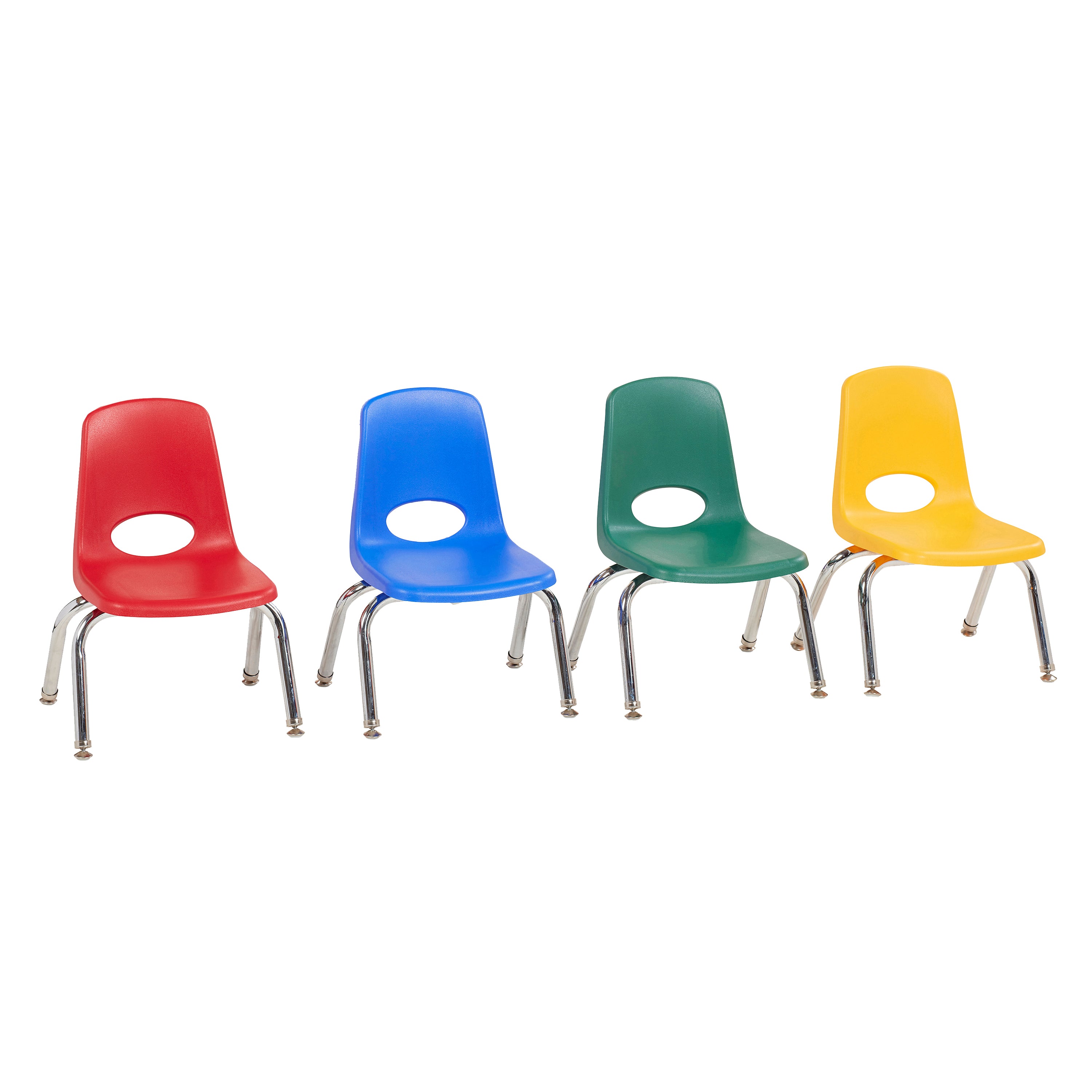 10" Stack Chair with Swivel Glides, 4-Piece - Assorted