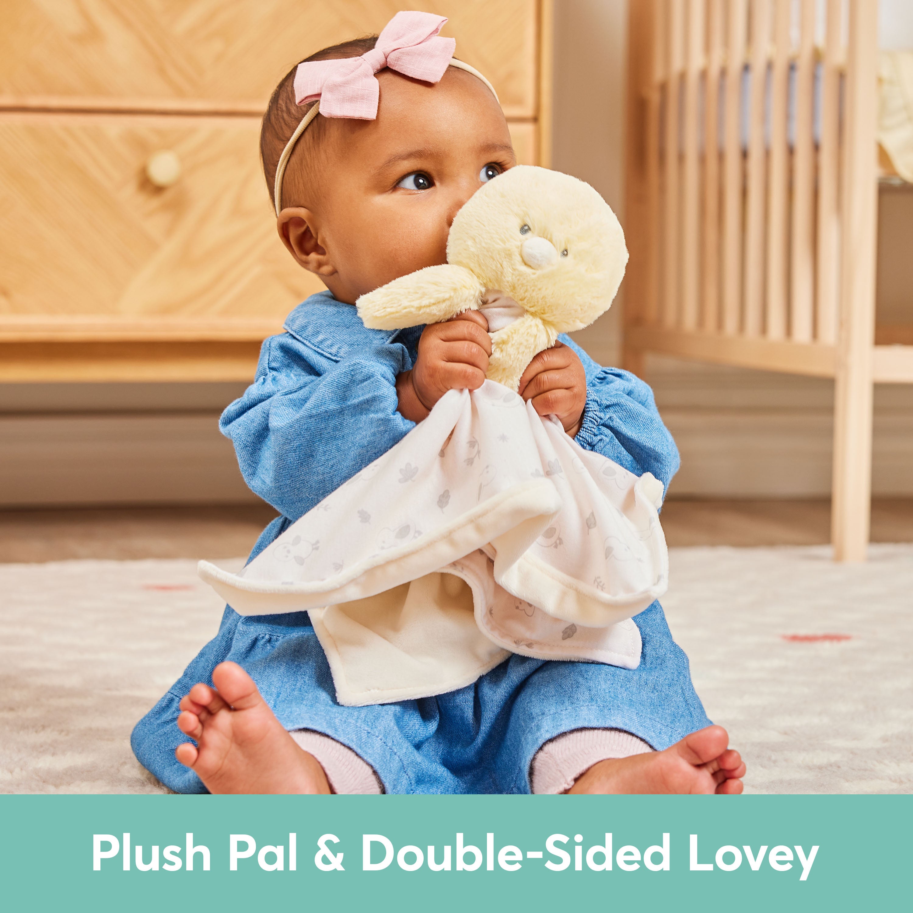 GUND Baby Sustainably Soft Duckling Lovey, Stuffed Animal Plush Blanket Made from 100% Recycled Materials, for Babies and Newborns, Yellow/Cream, 10”
