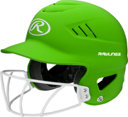 Rawlings Coolflo Highlighter Osfm Batting Helmet With Softball Face Guard - Neon Green