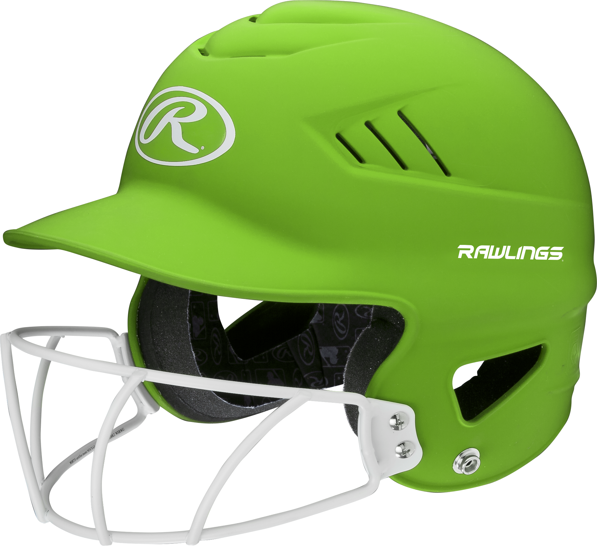 Rawlings Coolflo Highlighter Osfm Batting Helmet With Softball Face Guard - Neon Green