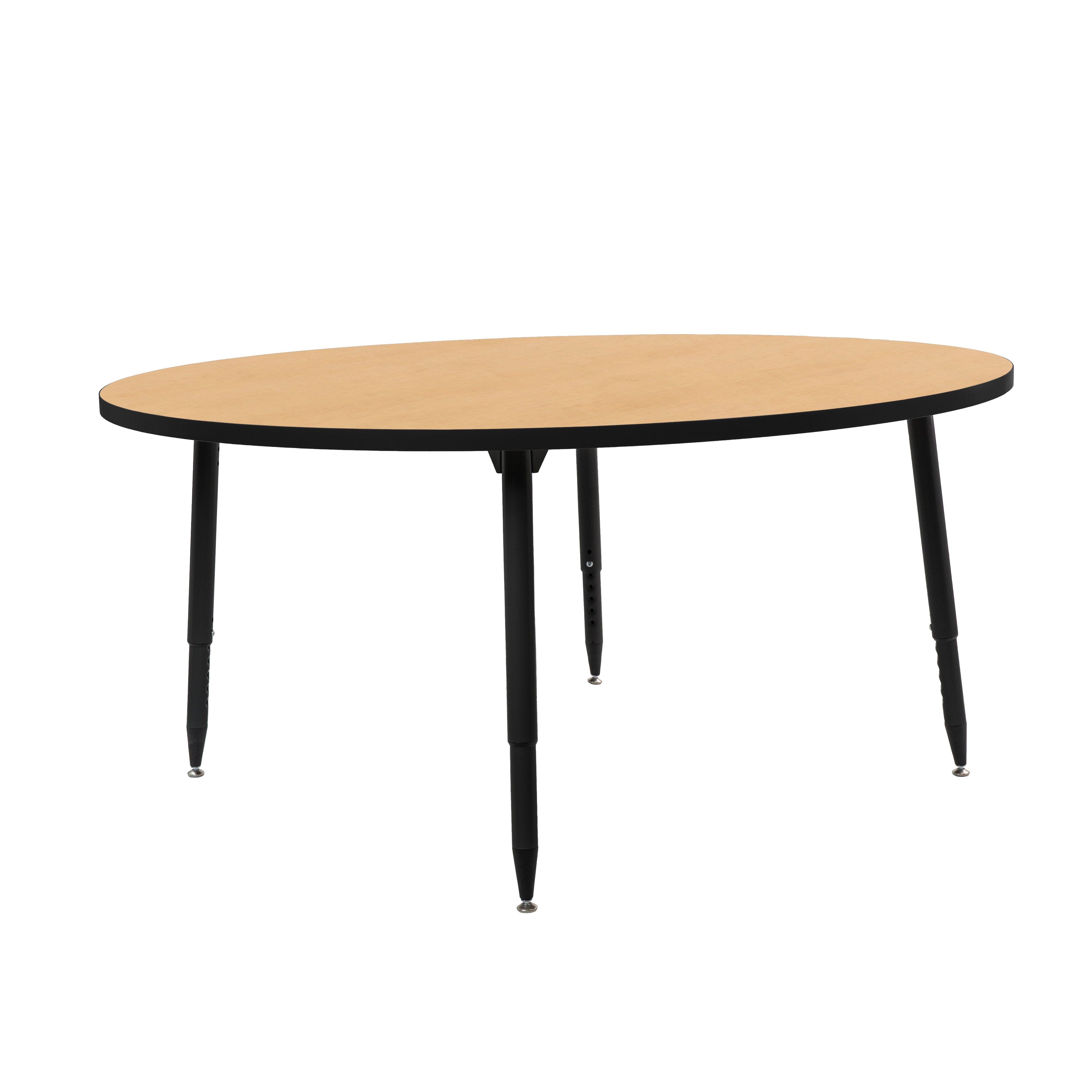 Adapte 60" Round Thermofused Activity Table with Adjustable Tapered Legs - Maple/Black