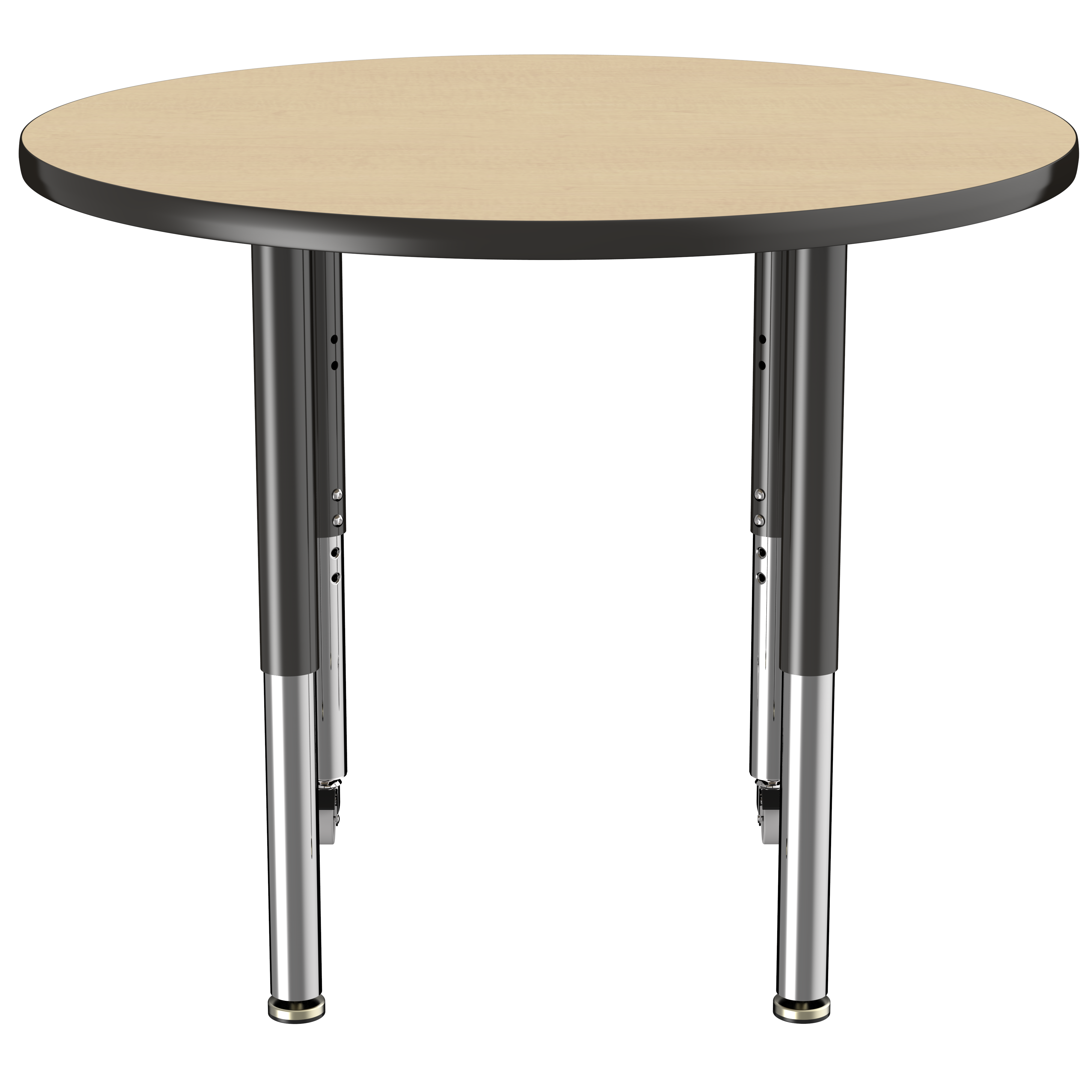 36" Round T-Molding Activity Table with Adjustable Super Legs - Maple/Black