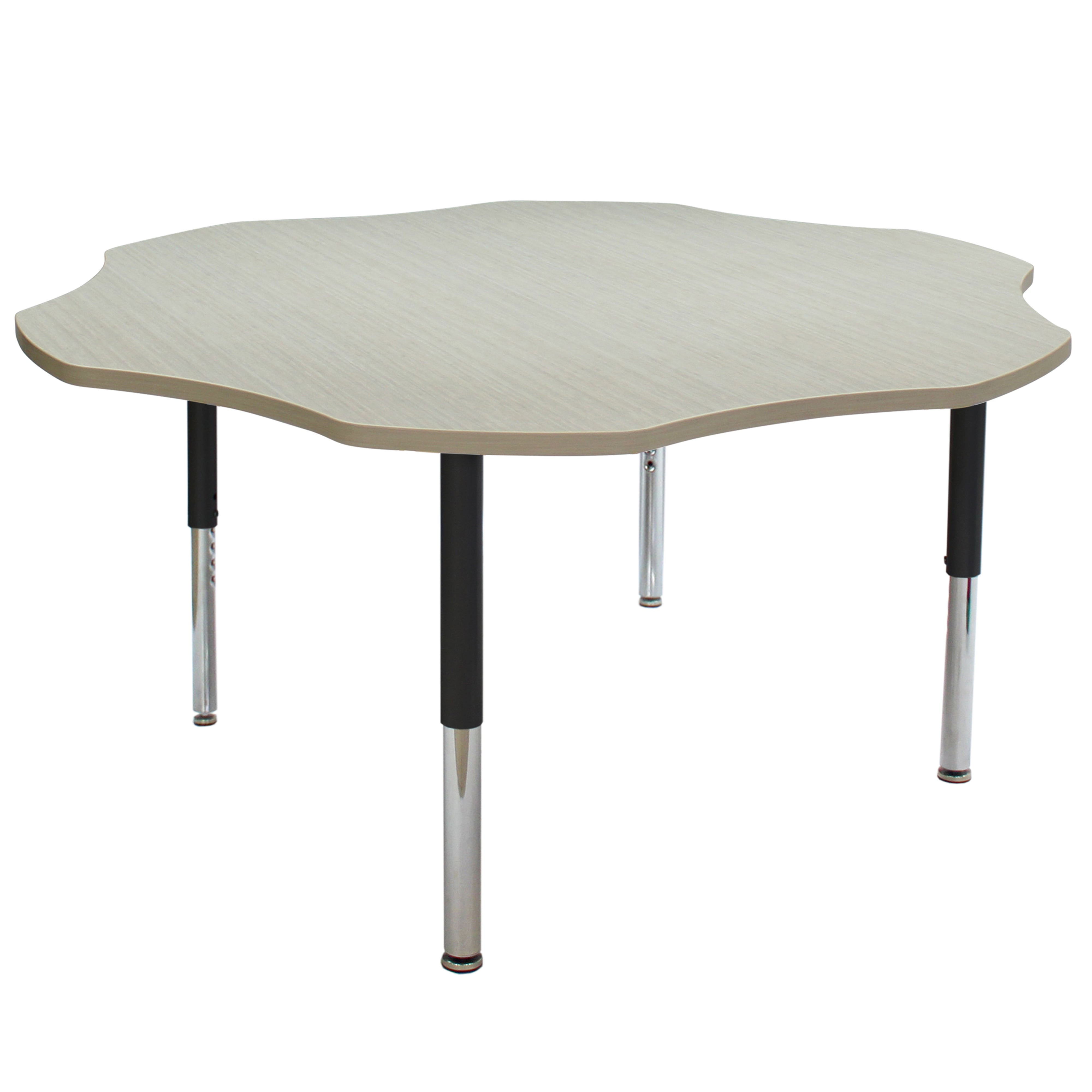 60" Flower La Madera Activity Table with Adjustable Super Legs - Asian Sand/Black