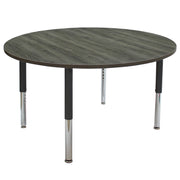 48" Round La Madera Activity Table with Adjustable Super Legs - Gray Wood/Black