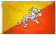 Bhutan Flag 4x6 ft. Nylon SolarGuard Nyl-Glo 100% Made in USA to Official United Nations Design Specifications.