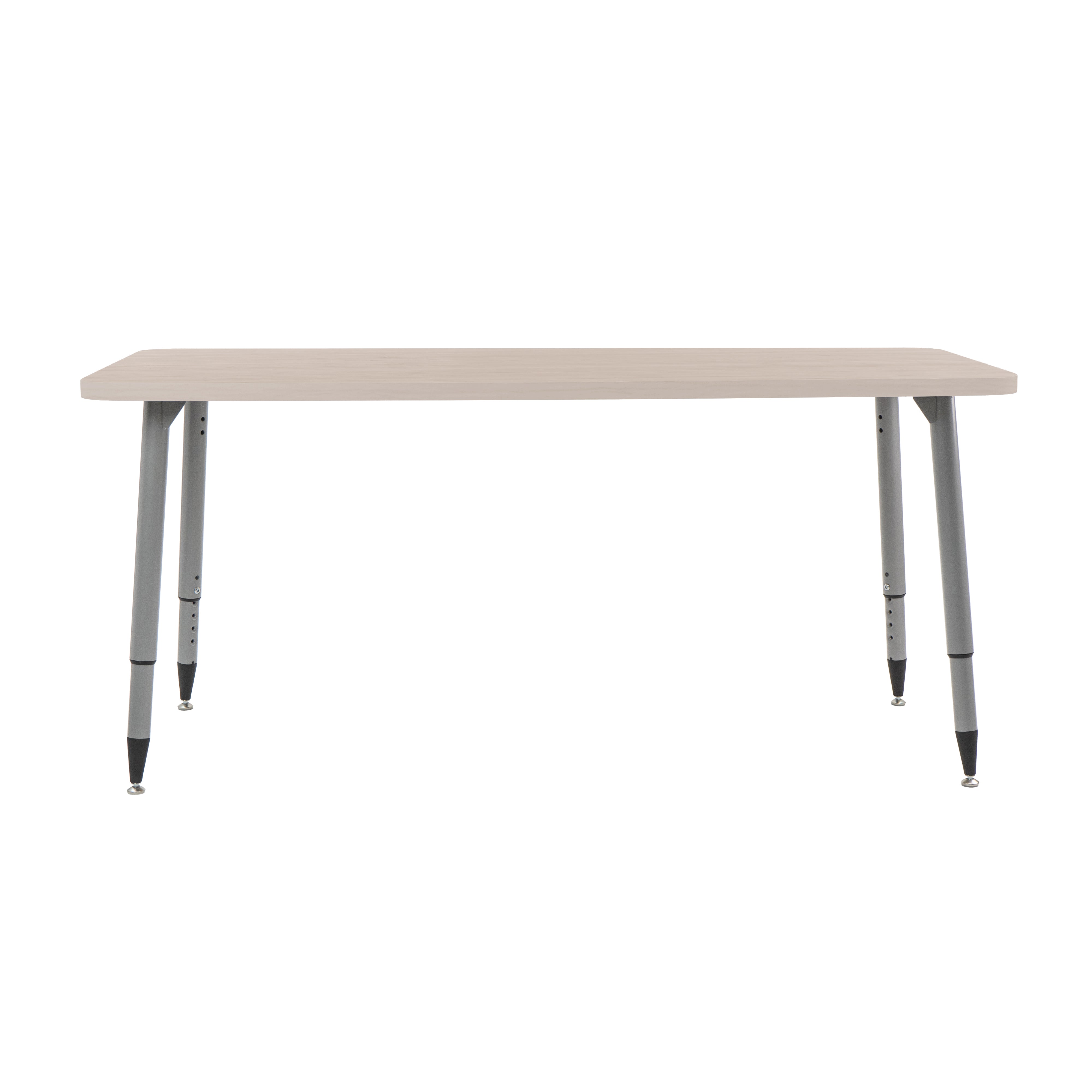 Adapte 30" x 60" Rectangle Woodgrain Activity Table with Adjustable Tapered Legs - Asian Sand/Silver