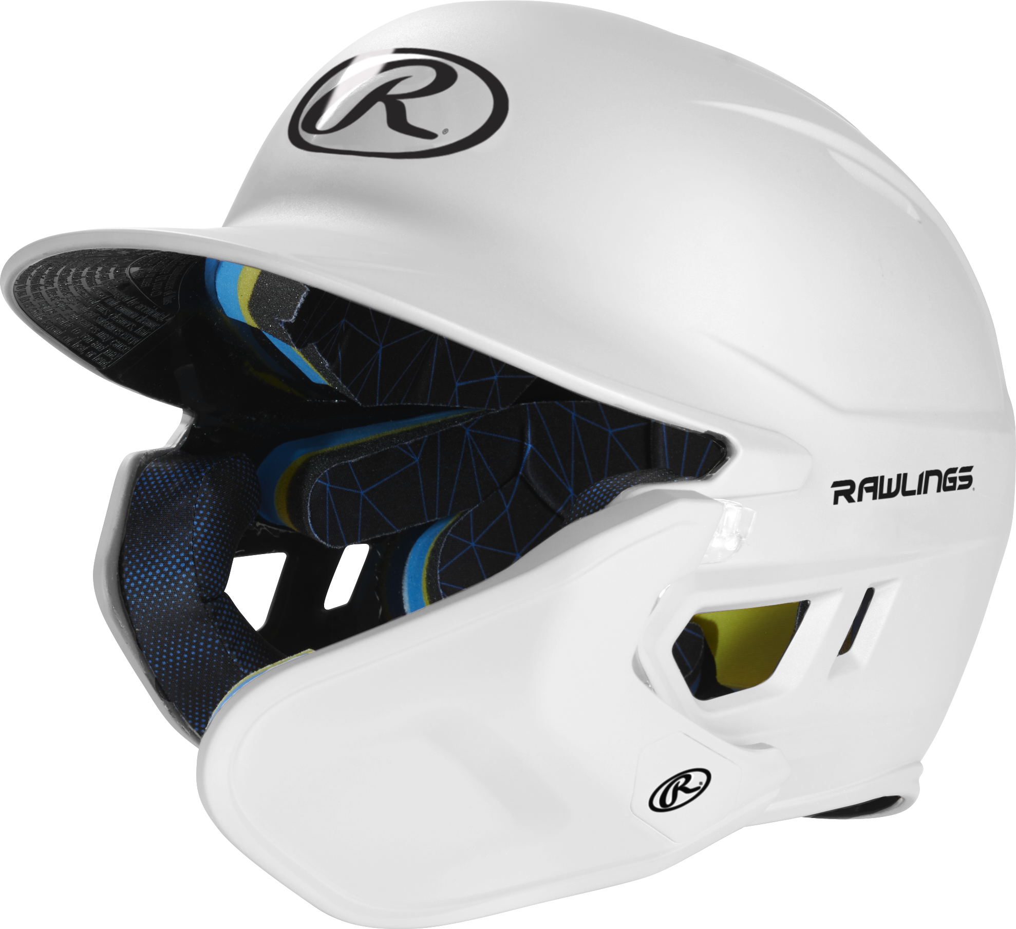 Rawlings Mach Adjust With Rhb Extension Matte Senior Batting Helmet - White
