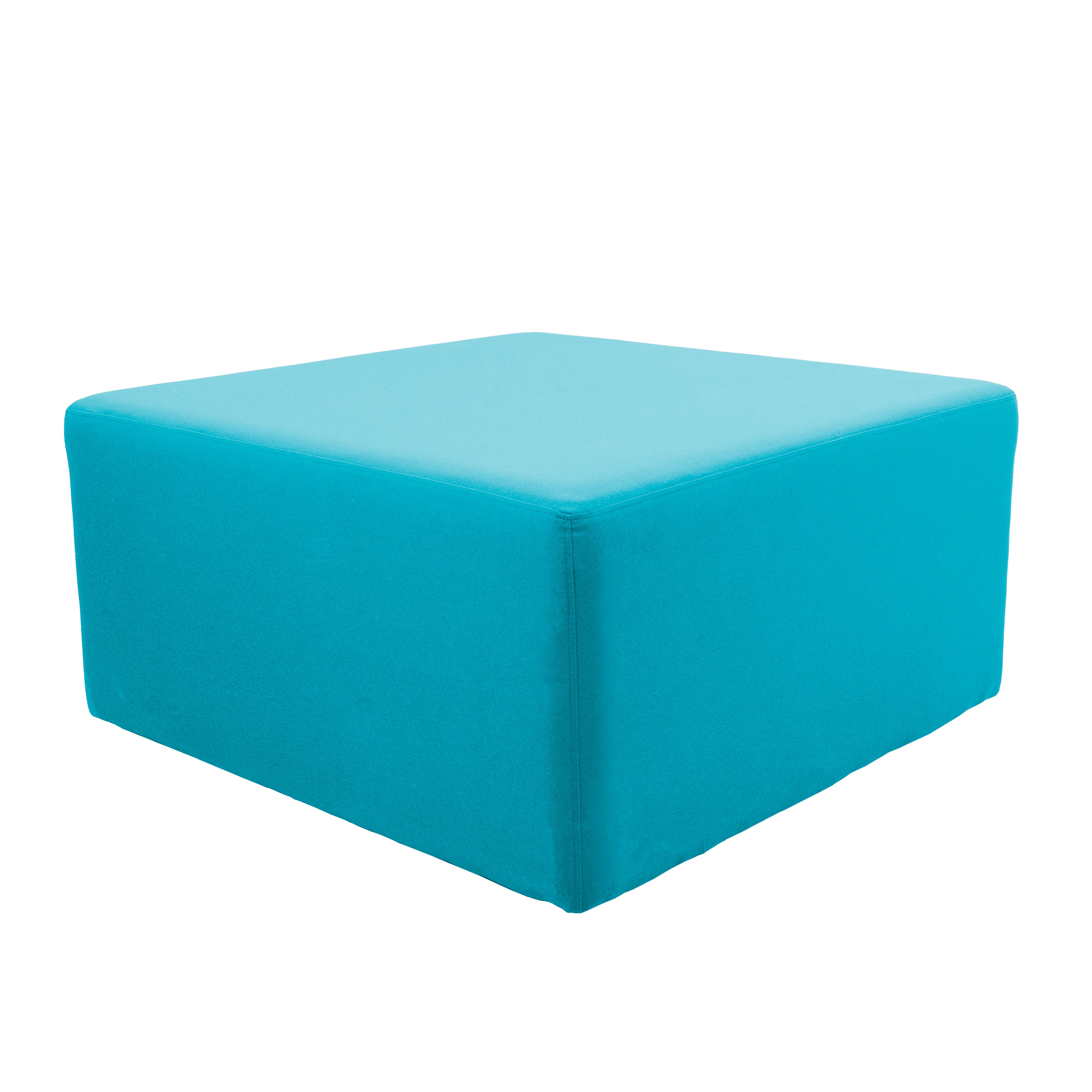 Outdoor 36" Square Ottoman with Sunbrella®, 18" H - Canvas Aruba
