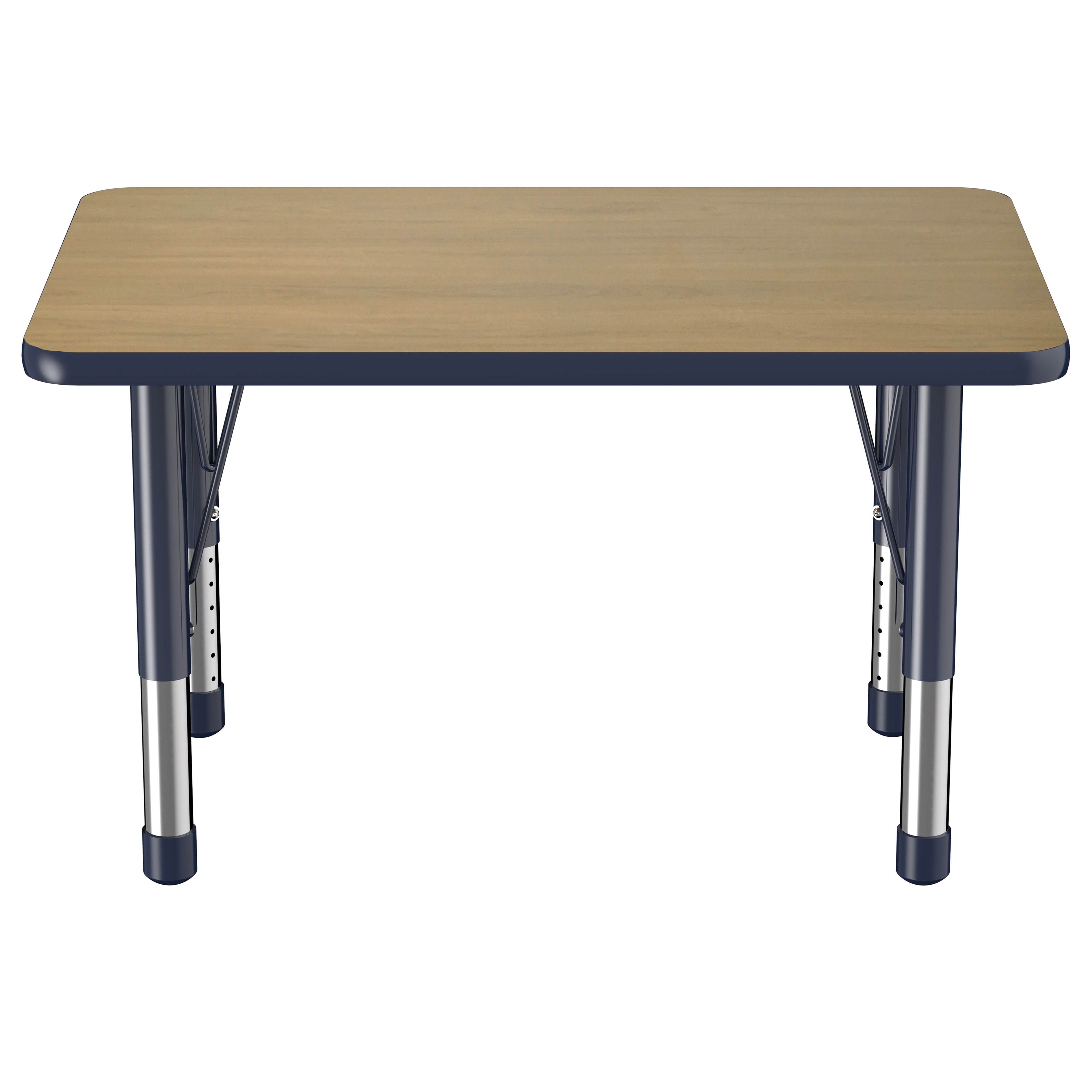24" x 36" Rectangle T-Molding Activity Table with Adjustable Chunky Legs - Pasadena Oak/Navy