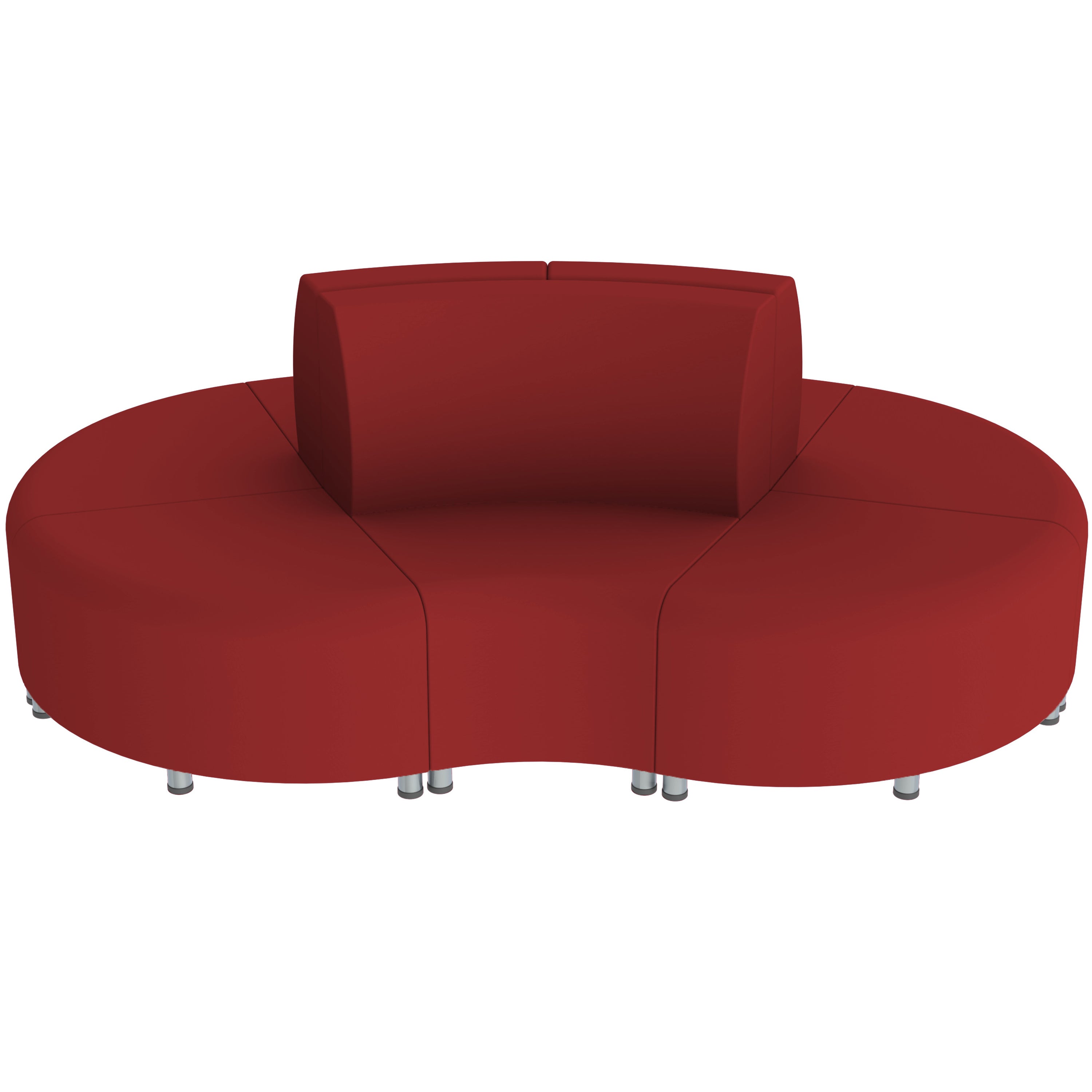 Pro Series Connect Curved Wavelet Seating, 7-Piece Set - Crimson