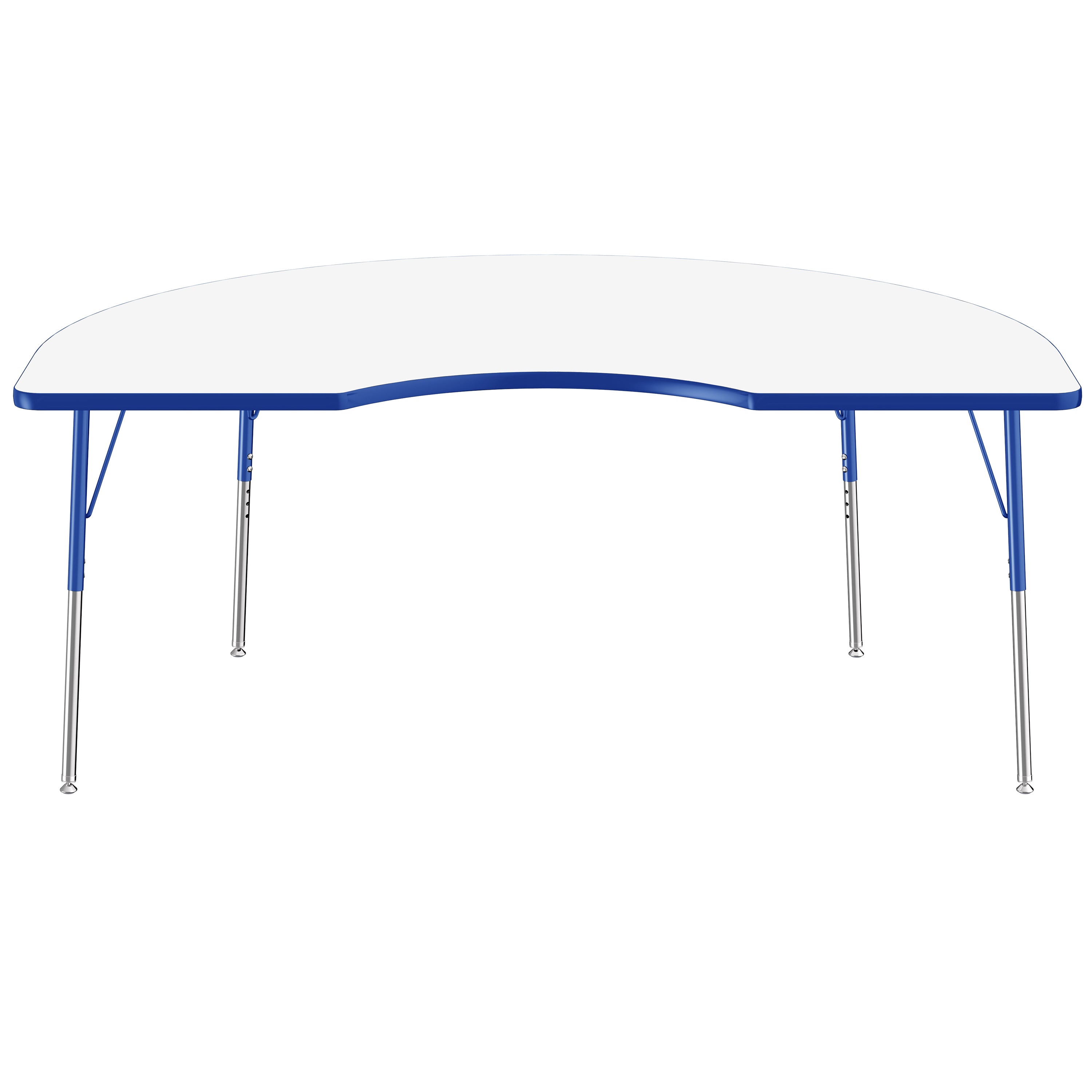 48" x 72" Kidney Dry-Erase Activity Table with Adjustable Standard Swivel Glide Legs - Whiteboard/Blue