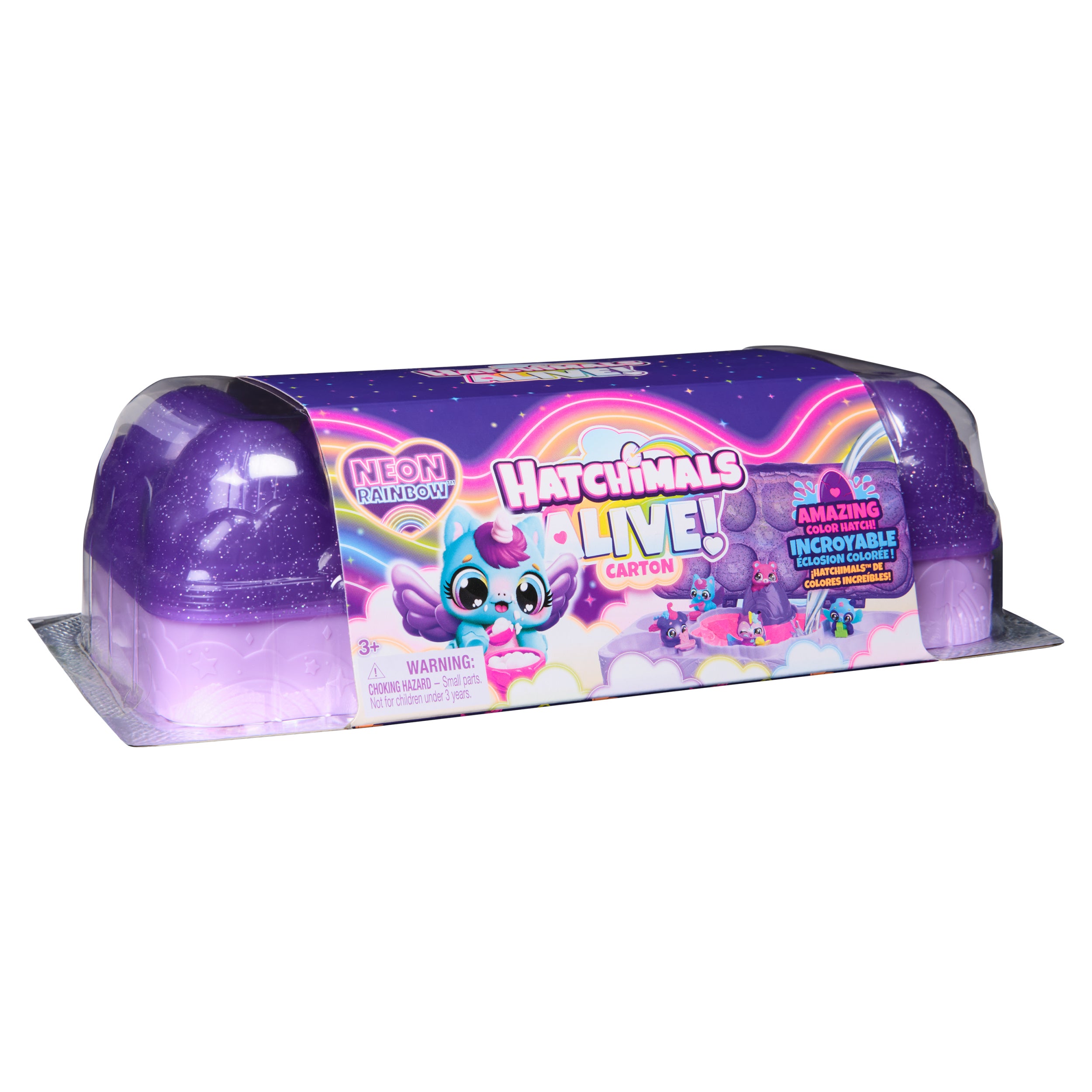 Hatchimals Alive, Neon Rainbow Egg Carton Toy with 5 Mini Figures in Color Reveal Eggs & 11 Accessories, Kids Toys for Girls & Boys Ages 3 and up