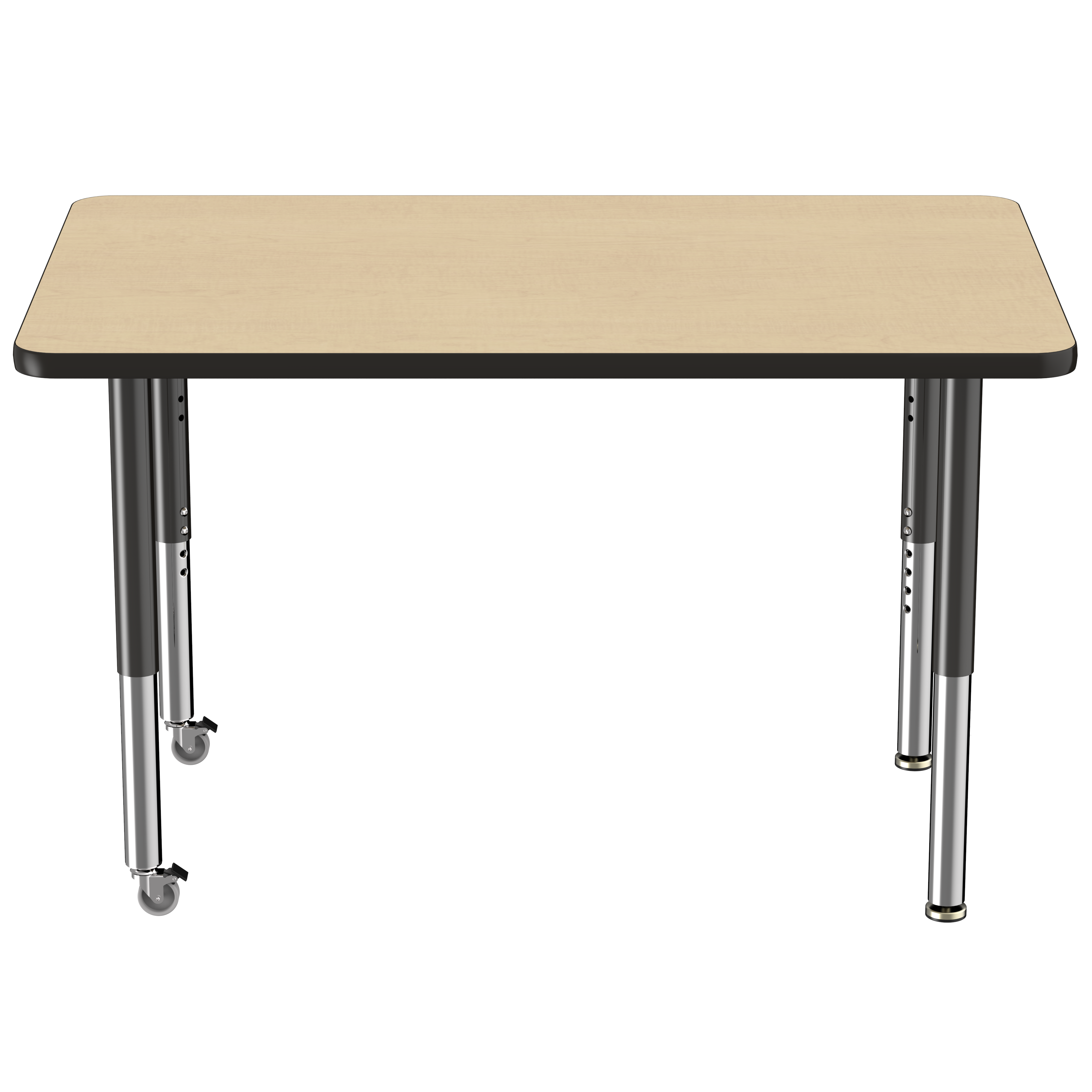 30" x 48" Rectangle T-Molding Activity Table with Adjustable Super Legs - Maple/Black