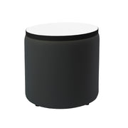 Pro Series Upholstered 18" Round Dry-Erase Ottoman Table 18" Height - Black/Whiteboard