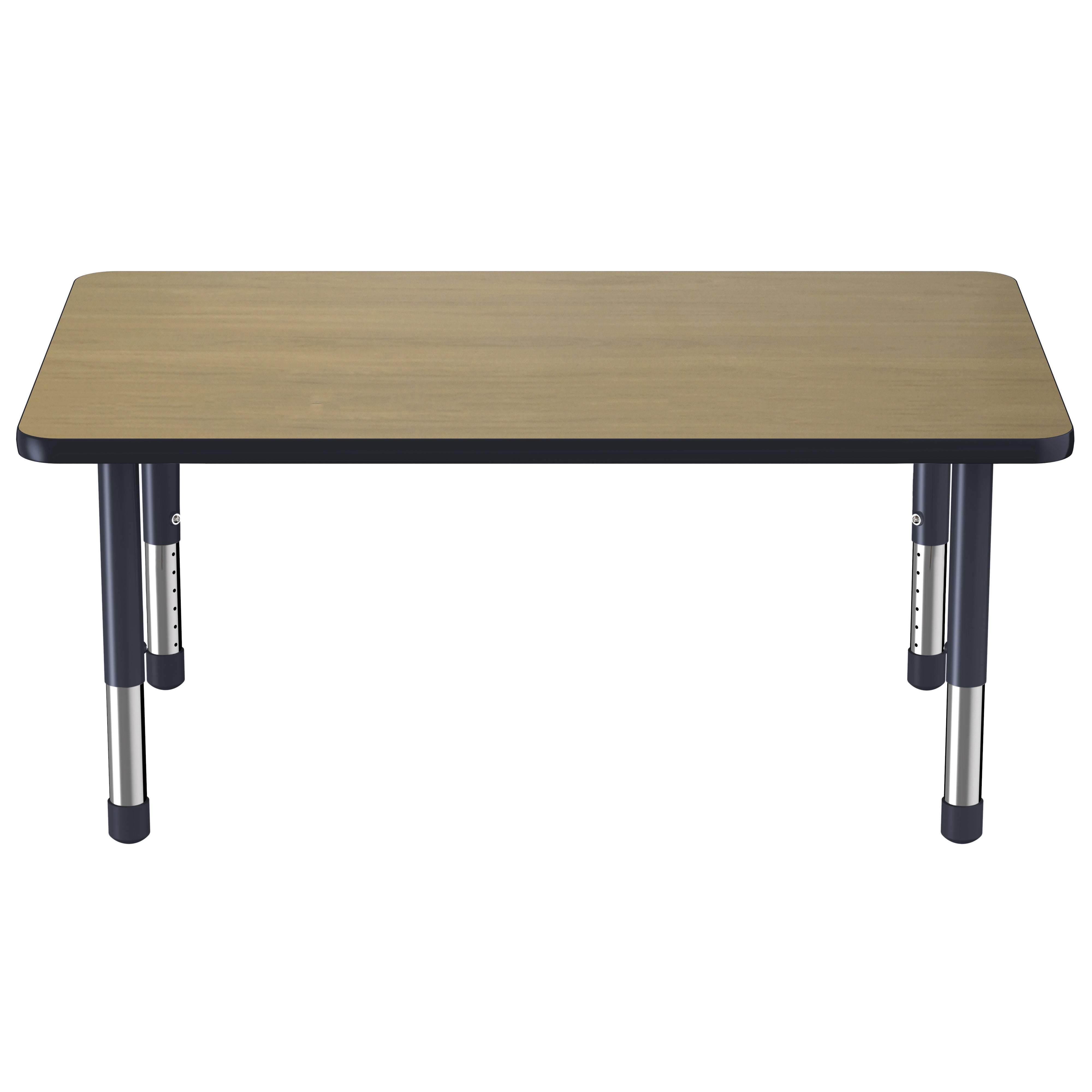 30" x 48" Rectangle Thermofused Activity Table with Adjustable Chunky Legs - Pasadena Oak/Navy