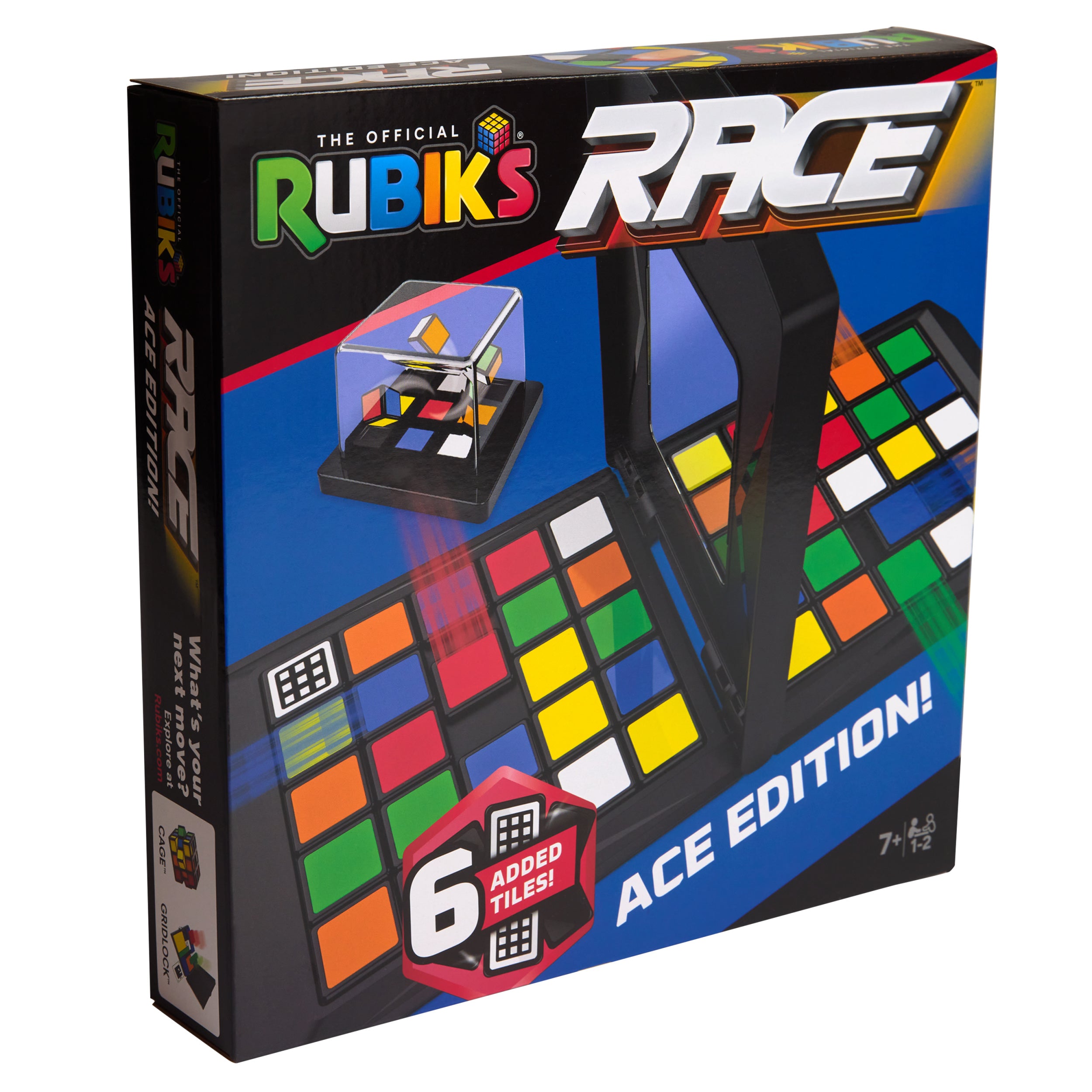 Rubik’s Cube, Rubik's Race, Ace Edition, Classic Fast-Paced Puzzle Strategy Sequence Board Game, Problem-Solving Brain Teaser, Color-Matching Game, 2 Players, for Adults, Teens, Kids Ages 7 & Up