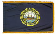 New Hampshire State Flag 4x6 ft. Nylon with Pole Sleeve and Gold Fringe for Parades, and Indoor Display
