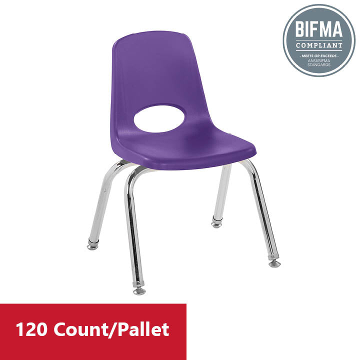 12" Stack Chair with Swivel Glides - Purple