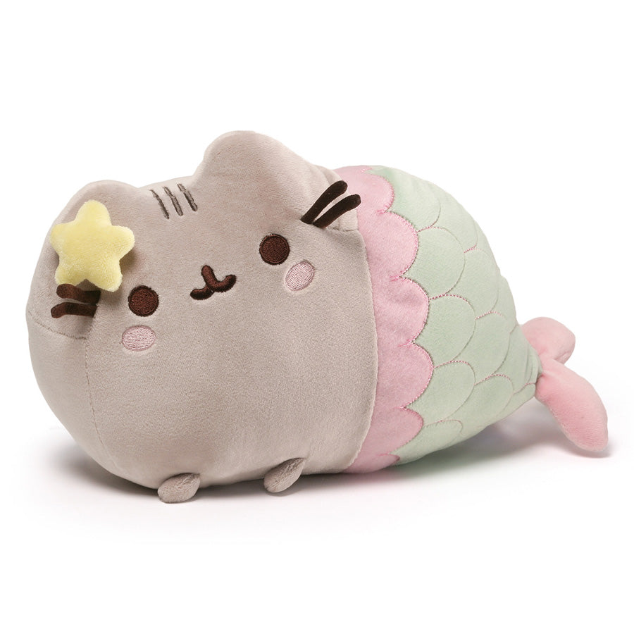 GUND Pusheen Mermaid Plush, Stuffed Animal for Ages 8 and Up, Green/Pink, 12”