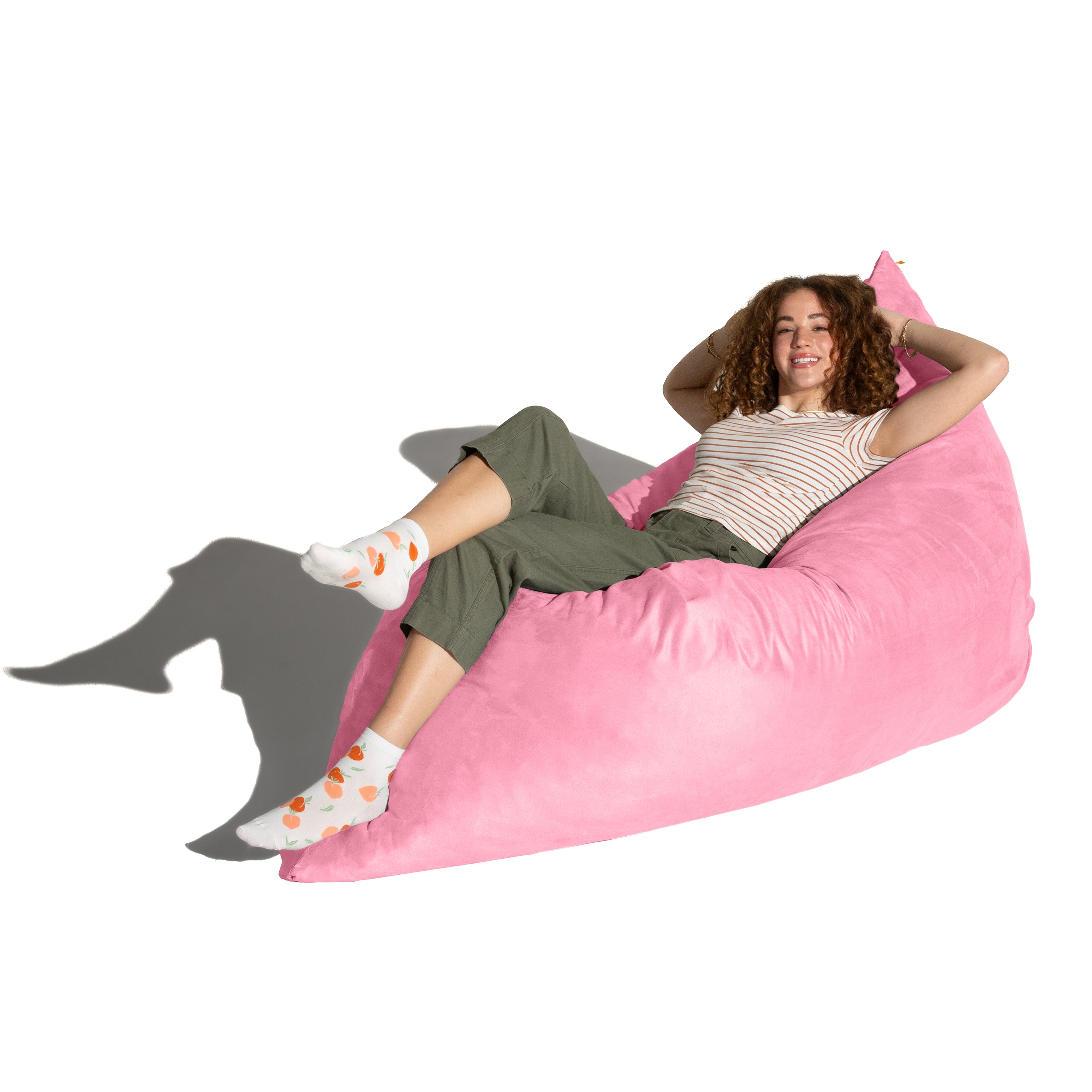Jaxx Pillow Saxx 5.5-Foot - Huge Bean Bag Floor Pillow and Lounger, Pink
