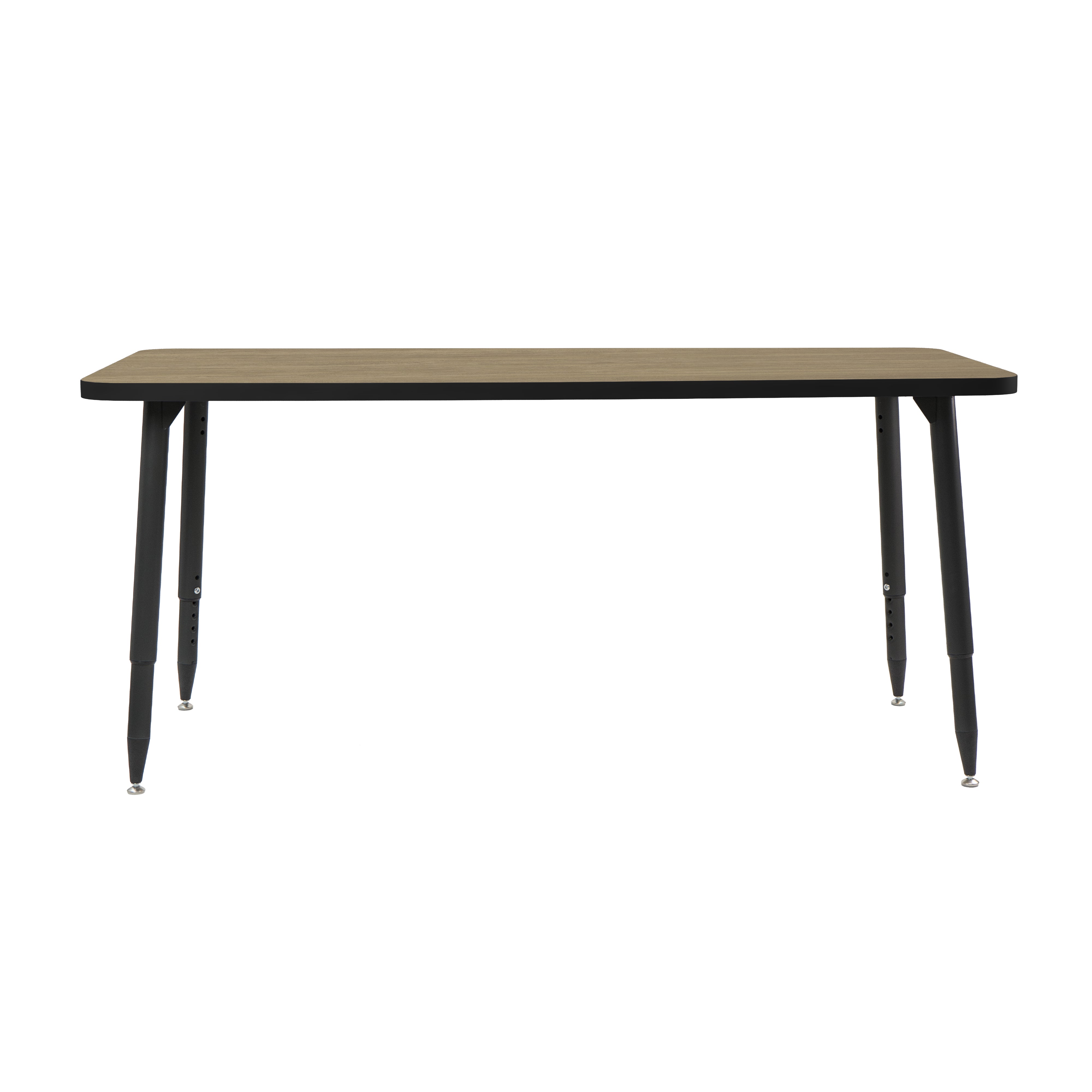 Adapte 30" x 60" Rectangle Thermofused Activity Table with Adjustable Tapered Legs - Pasadena Oak/Black