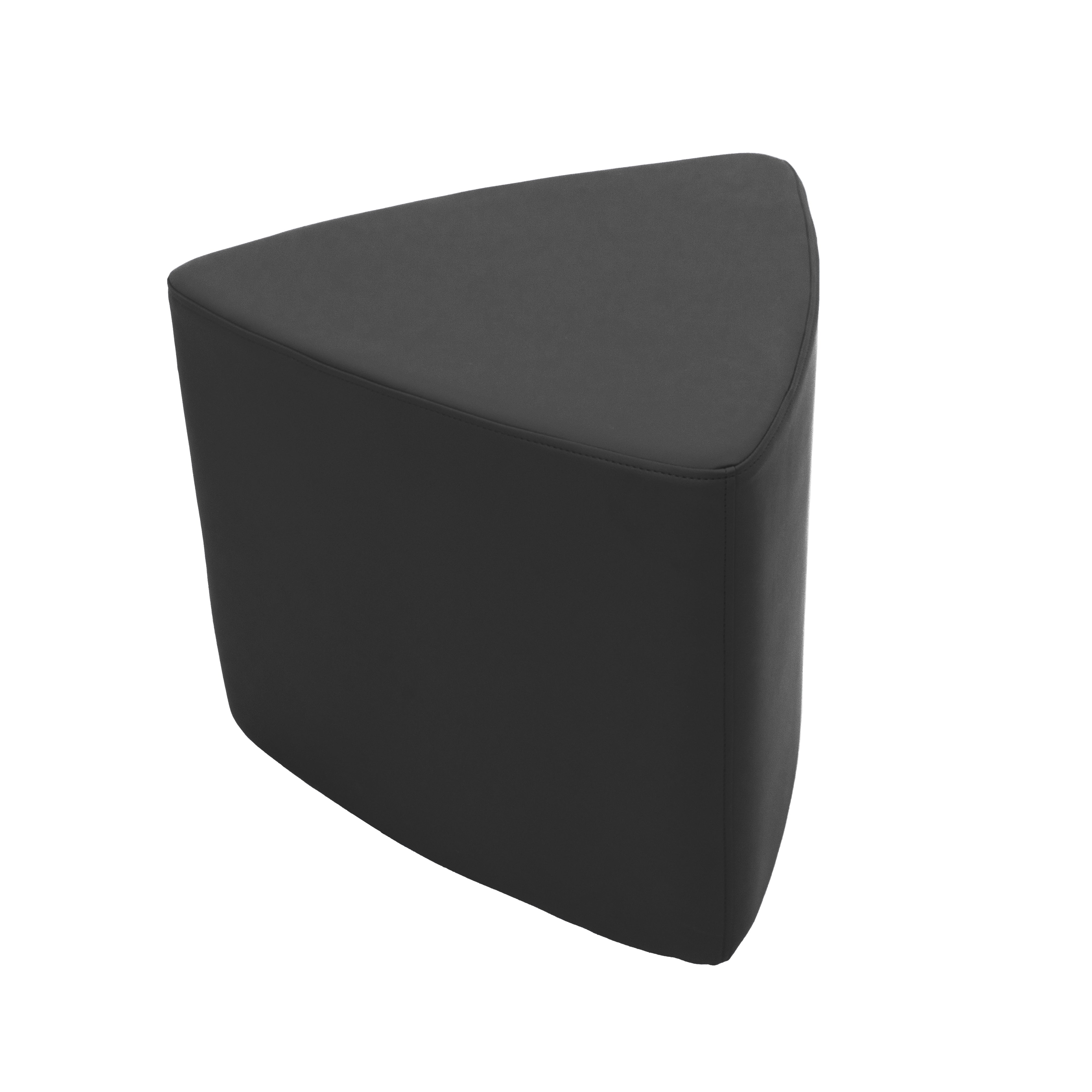 Pro Series Upholstered Rounded Triangle Ottoman, 18" Height - Black