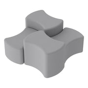 Pro Series Upholstered Bowtie Ottoman, 4-Piece - Gray