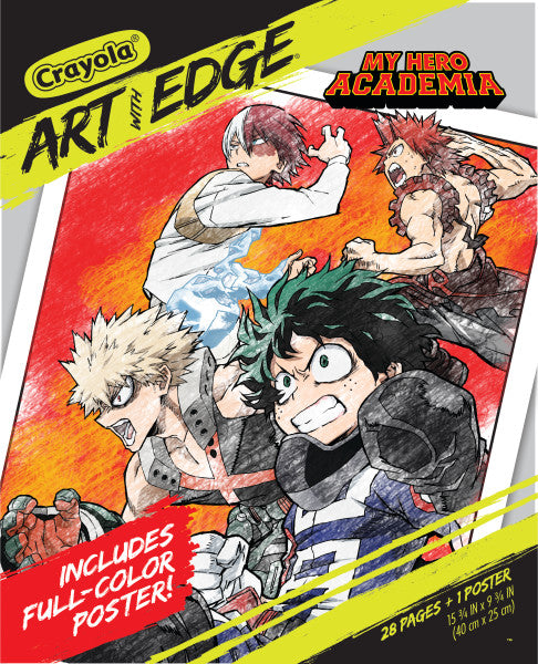 Crayola My Hero Academia 28 Coloring Pages & 1 Poster, Art with Edge, Adult Coloring Gift