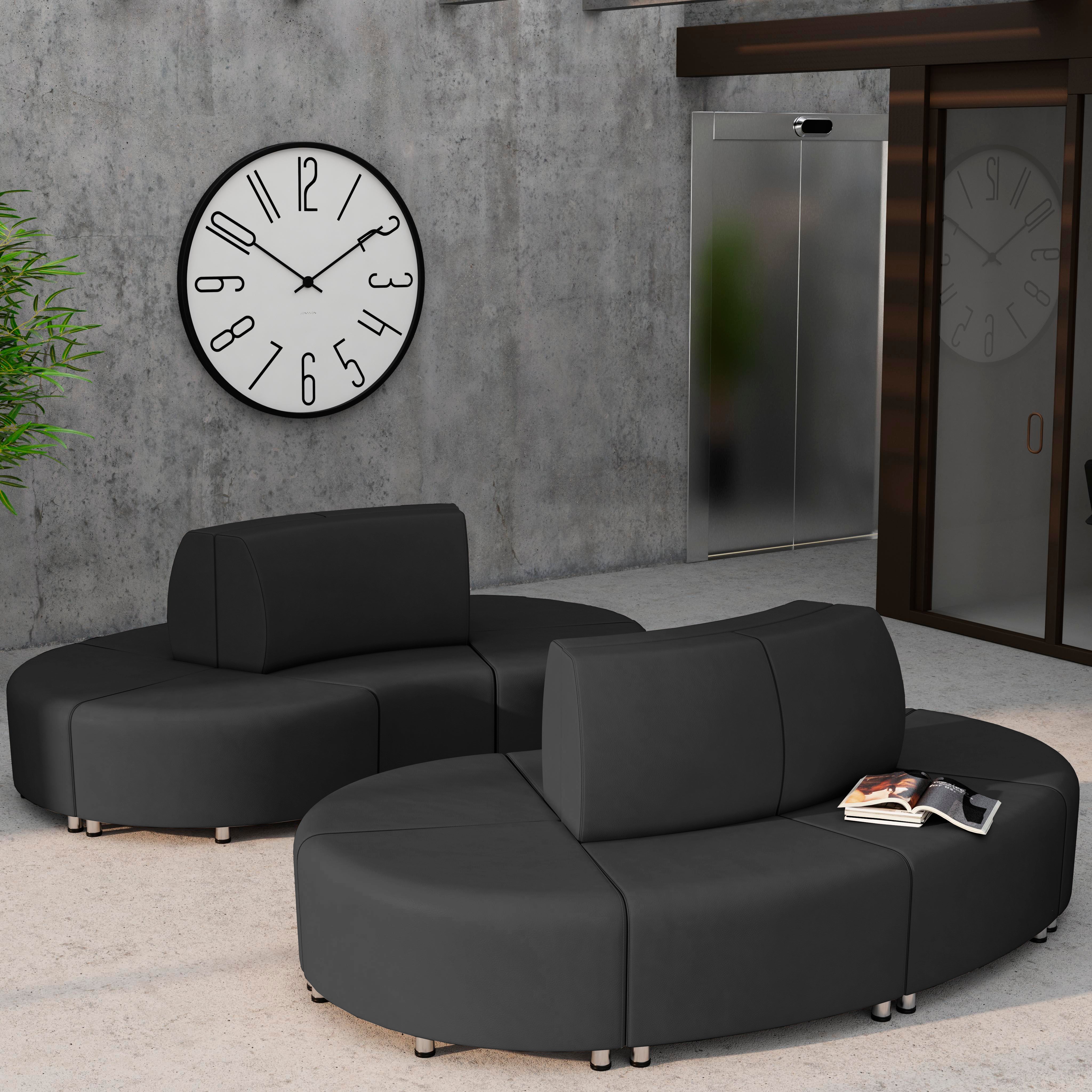 Pro Series Connect Curved Wavelet Seating, 7-Piece Set - Black