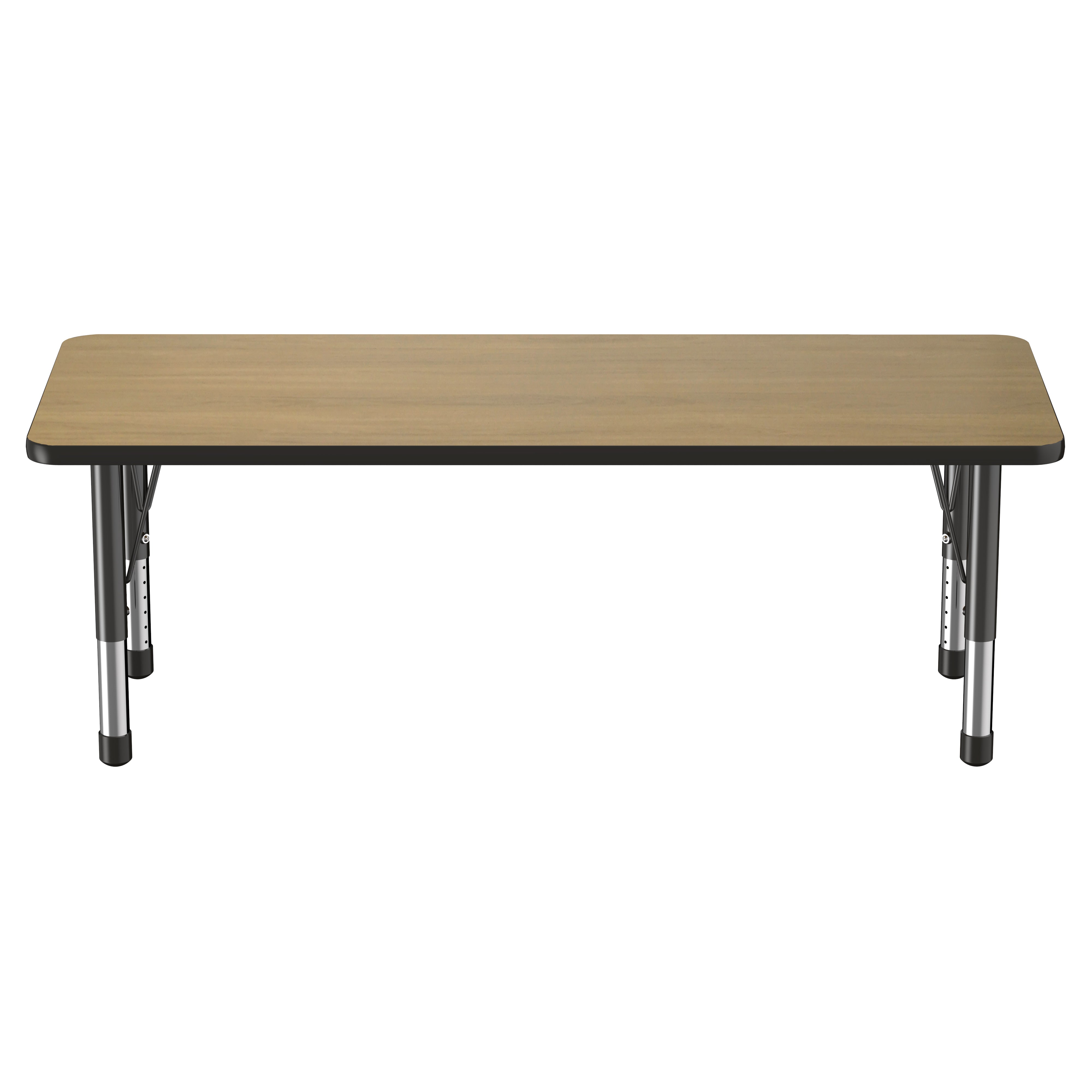 24" x 60" Rectangle T-Molding Activity Table with Adjustable Chunky Legs - Pasadena Oak/Black