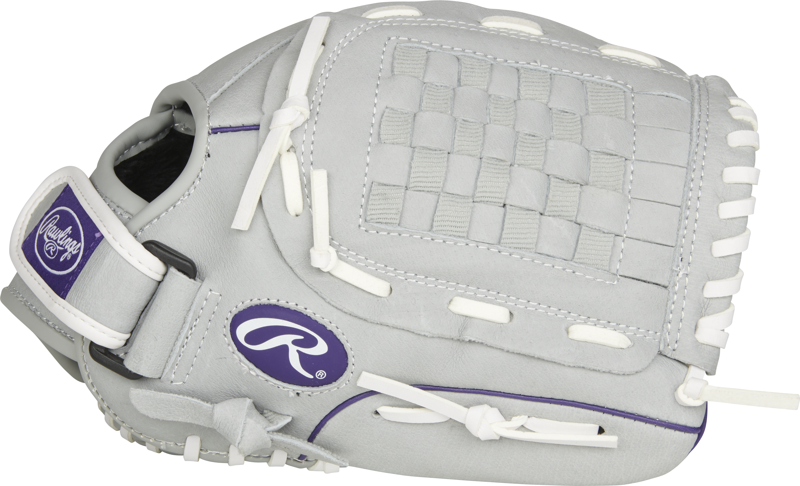 Rawlings Sure Catch Youth Series 12-Inch Softball Glove - Right Hand Thrower - Gray/Purple