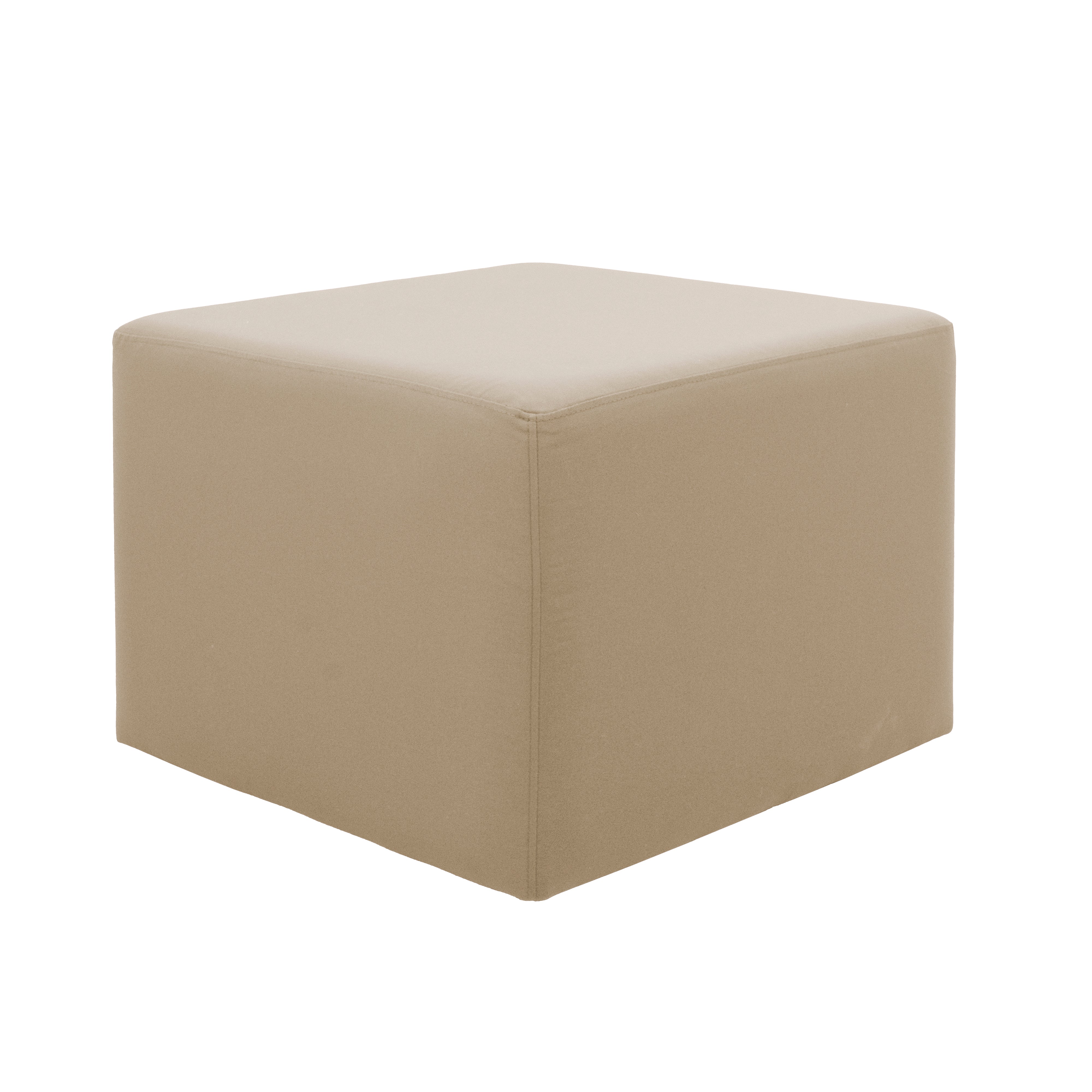 Outdoor 24" Square Ottoman with Sunbrella®, 18" H - Spectrum Sand