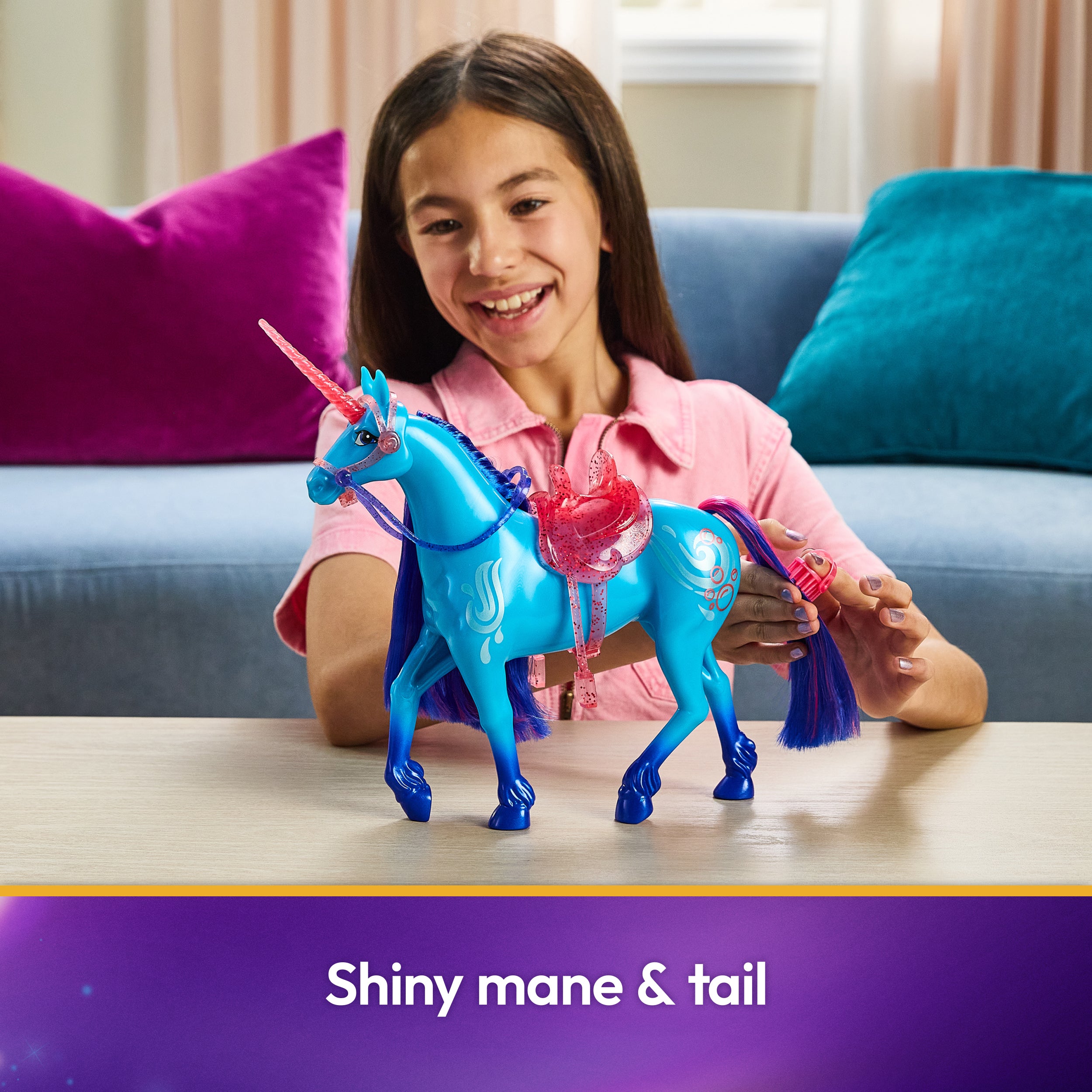 Unicorn Academy, Power of Friendship River with Translucent Saddle & Bridle, 11”, Dolls & Unicorn Toys for Girls Ages 4 and up