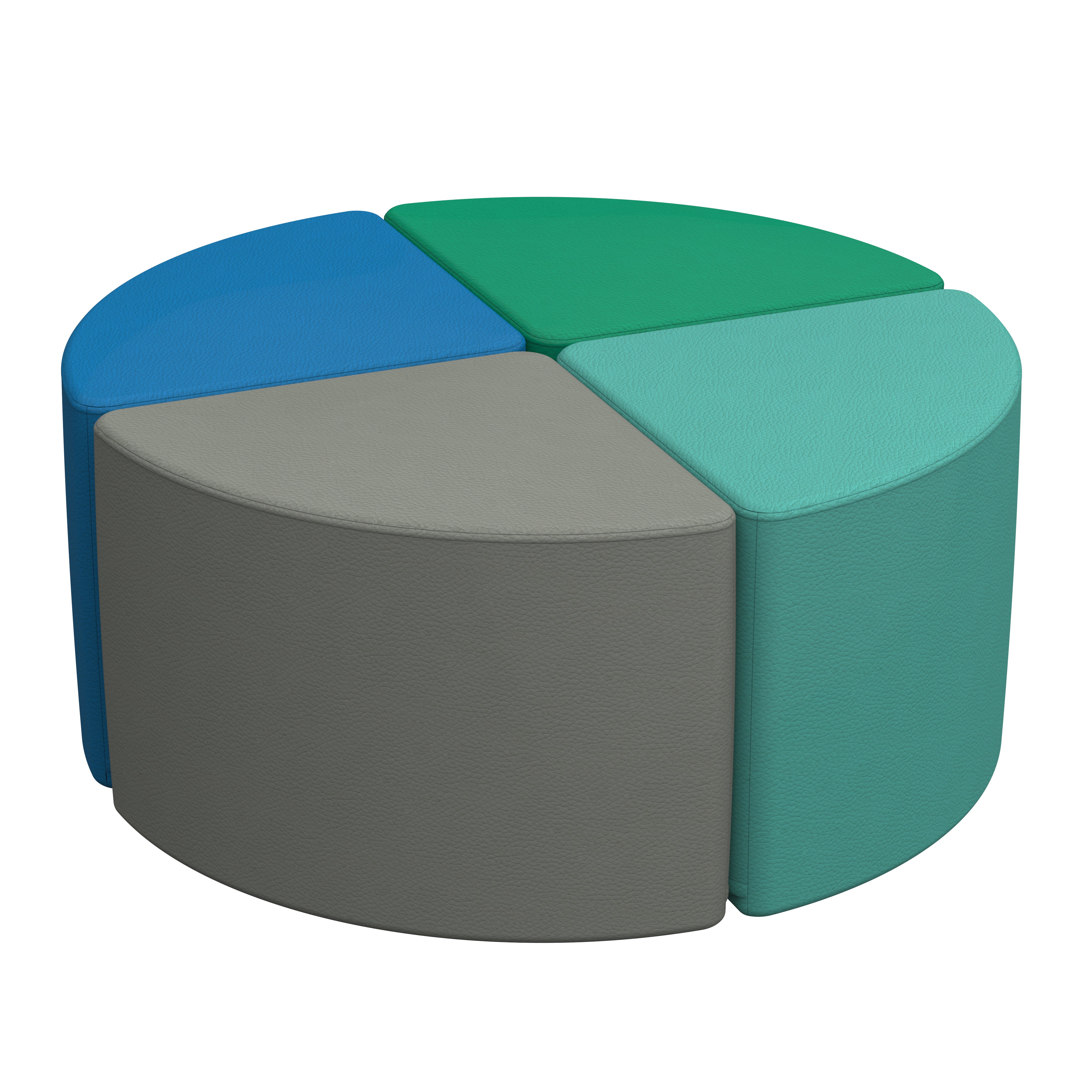 SoftScape Pie Ottoman 16" Height, 4-Piece - Contemporary