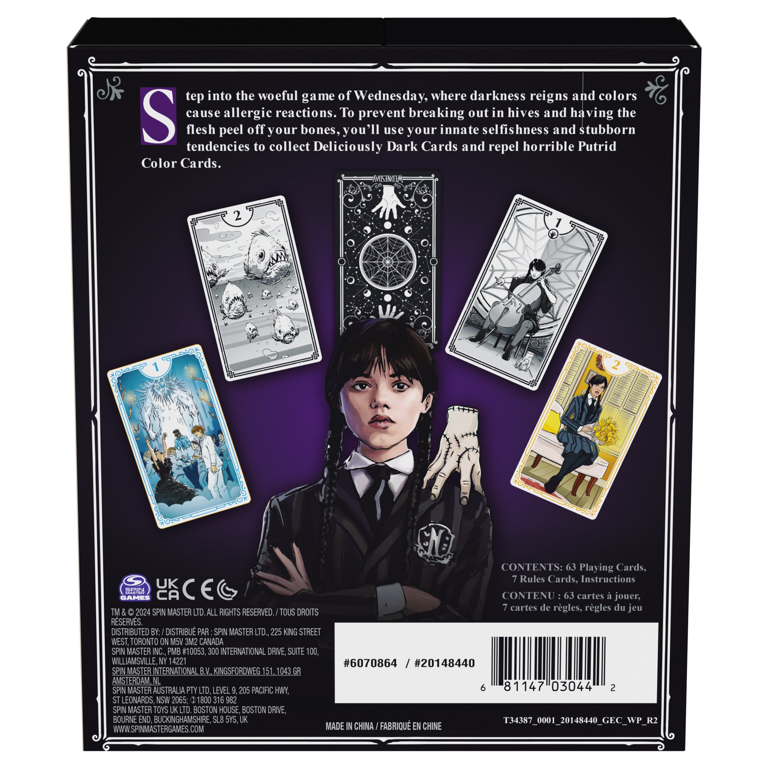 Spin Master Games, Wednesday Card Game, Premium Foil Cards From the Hit TV Series, Wednesday Collectibles, Goth Gifts, for Kids & Family, 3-10 Players, for Ages 10 & Up