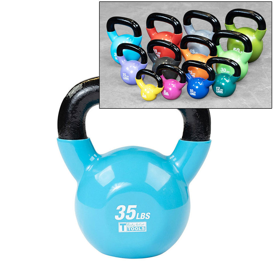 Vinyl Coated Kettle Bells, 5,8,10,12,15,20,25,30,35,40,45,50Lbs