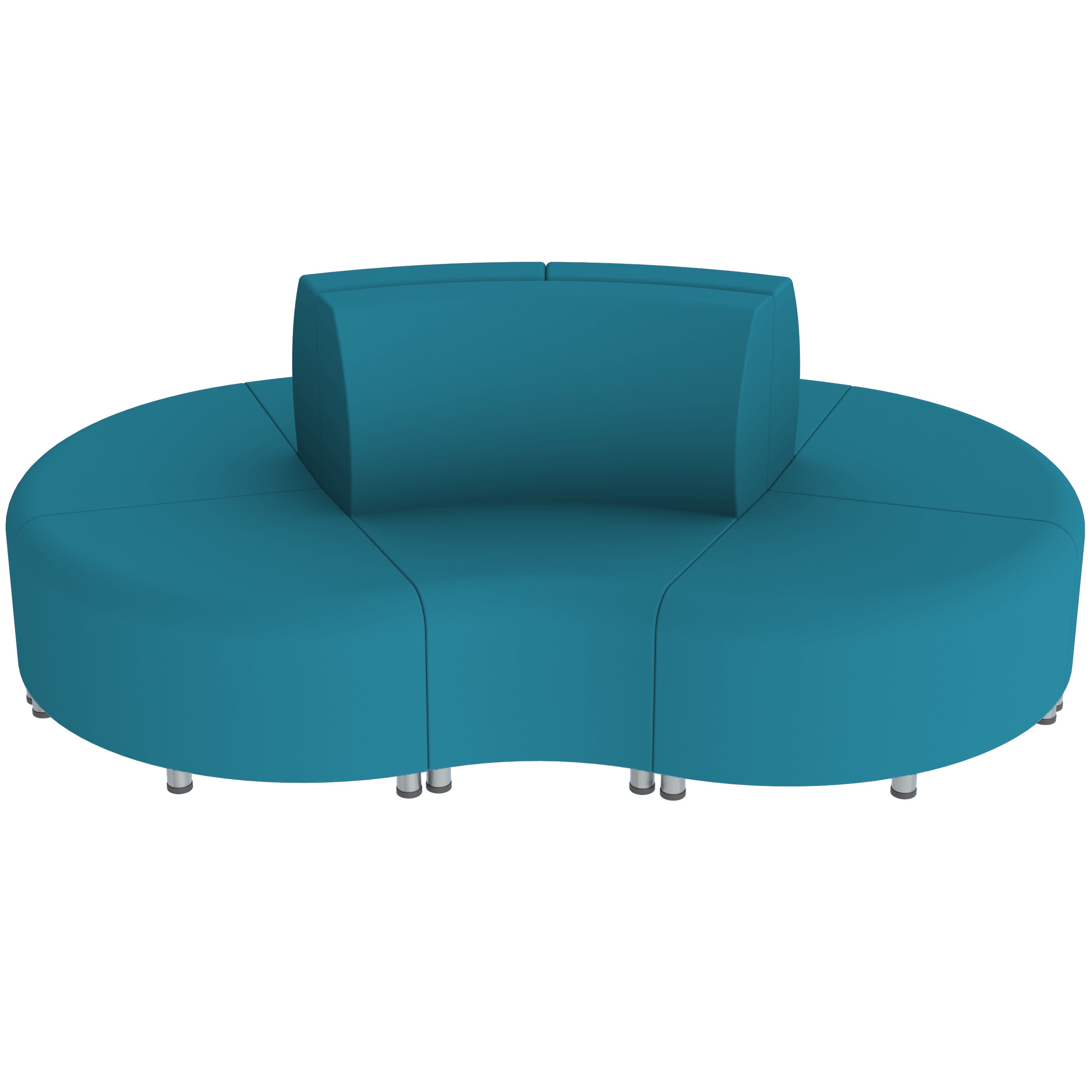 Pro Series Connect Curved Wavelet Seating, 7-Piece Set - Teal