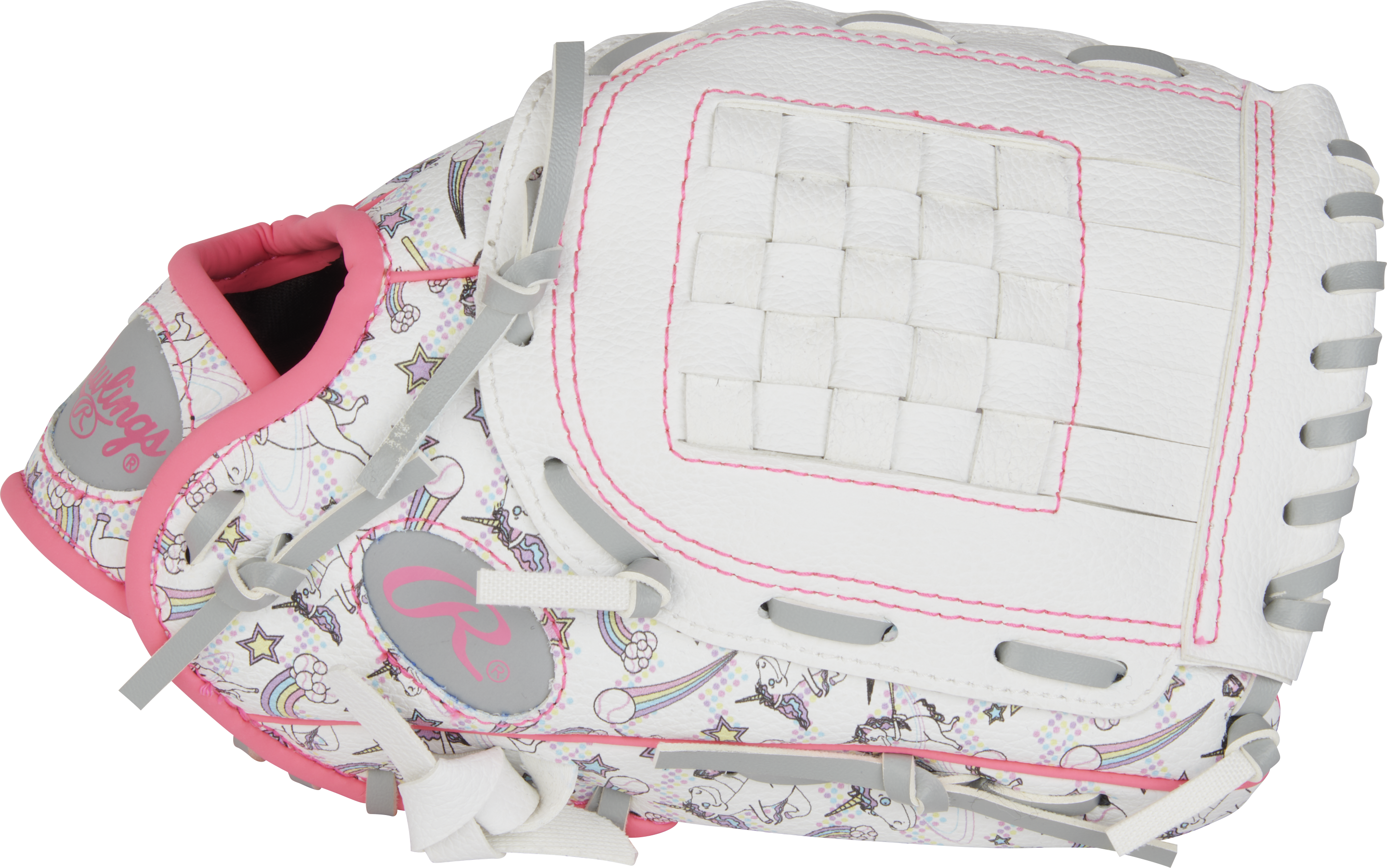 Rawlings Players Series Youth 10-Inch Baseball Glove - Right Hand Thrower - White/Unicorn Print