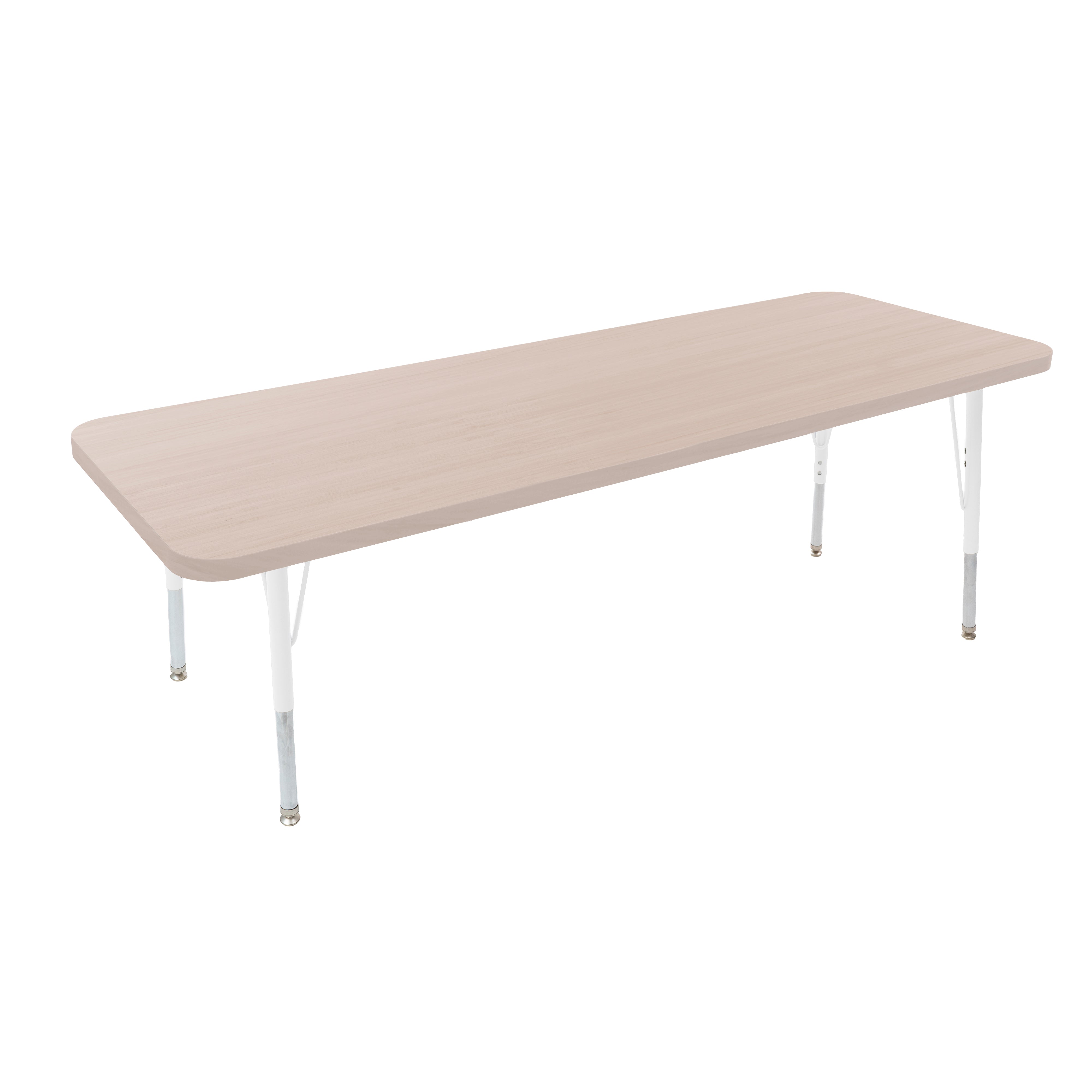 24" x 60" Rectangle Thermofused Woodgrain Activity Table with Standard Legs - Asian Sand/White