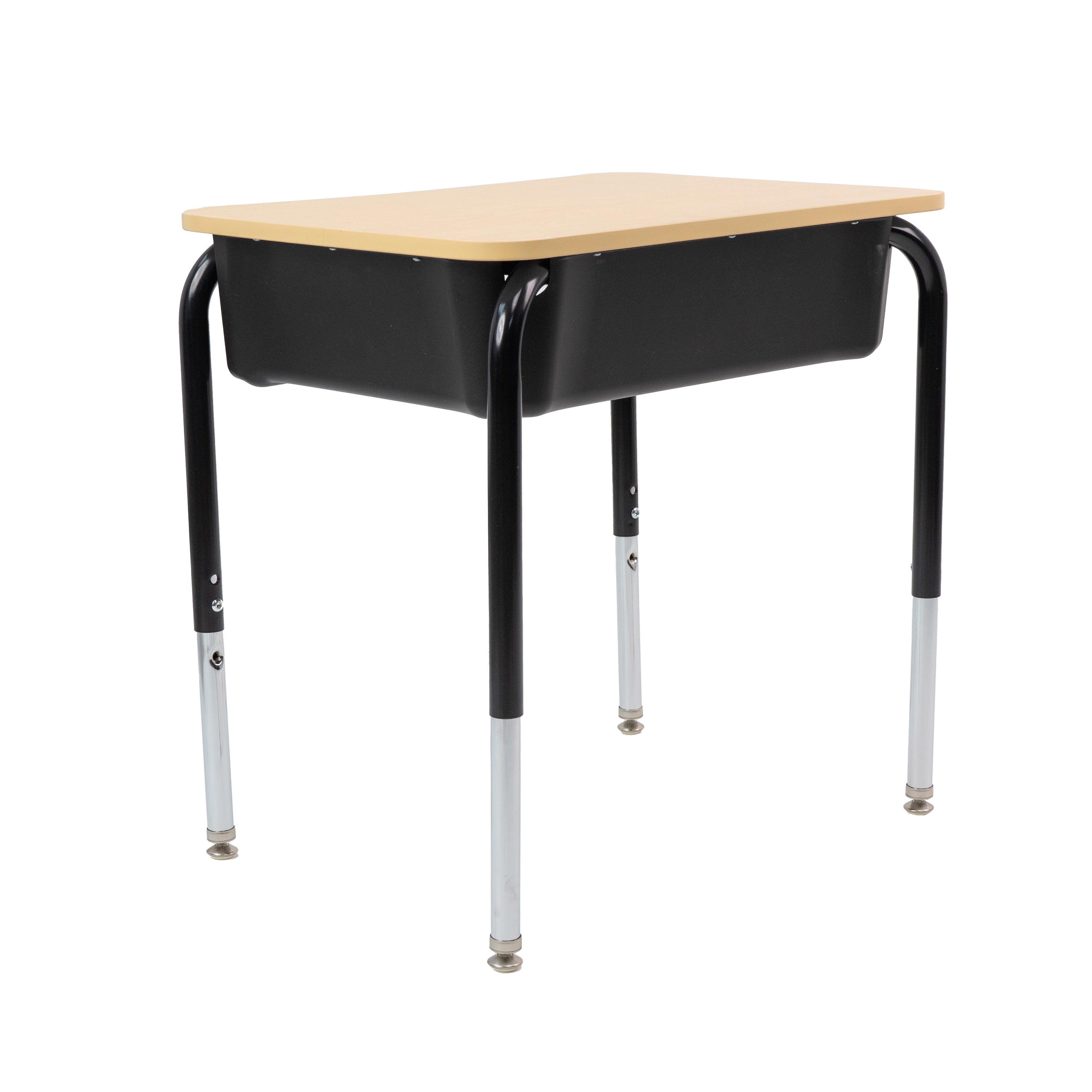 18" x 24" Belly Curve Open Front Desk with Book Box, 2-pack - Maple/Maple/Black