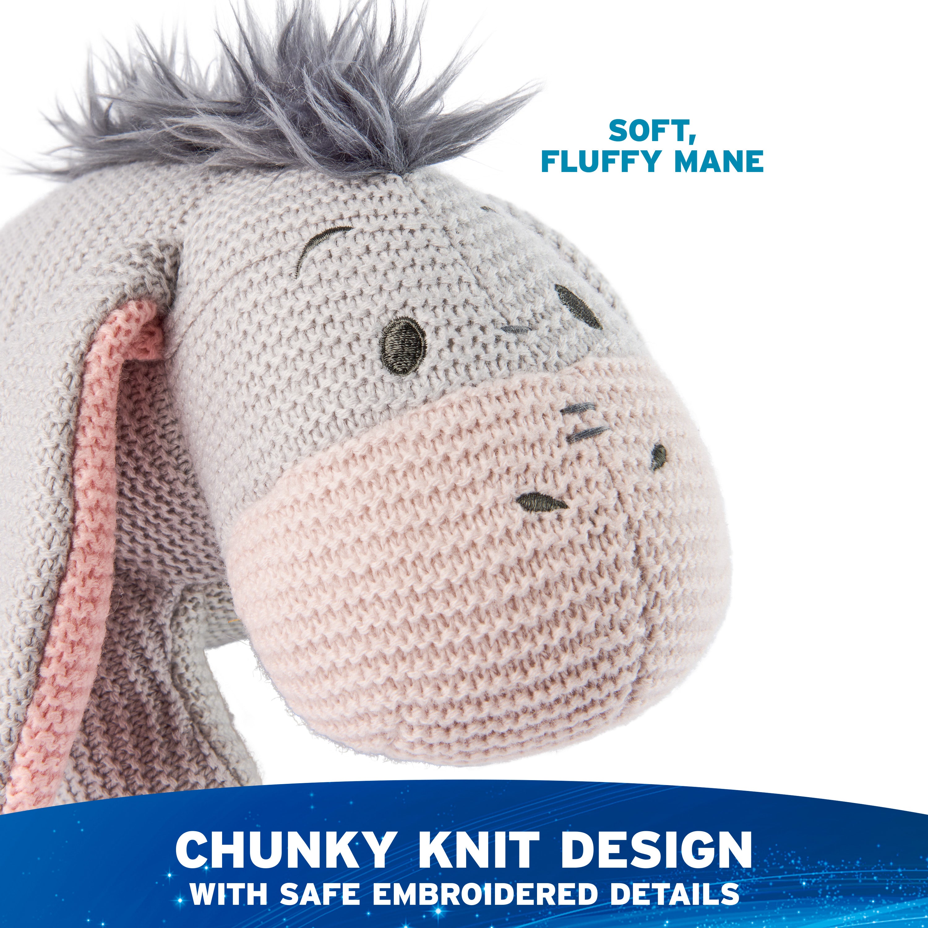 GUND Disney Official Eeyore Knit Plush, Winnie the Pooh, Stuffed Animal for Ages 1 and Up, Gray, 10”