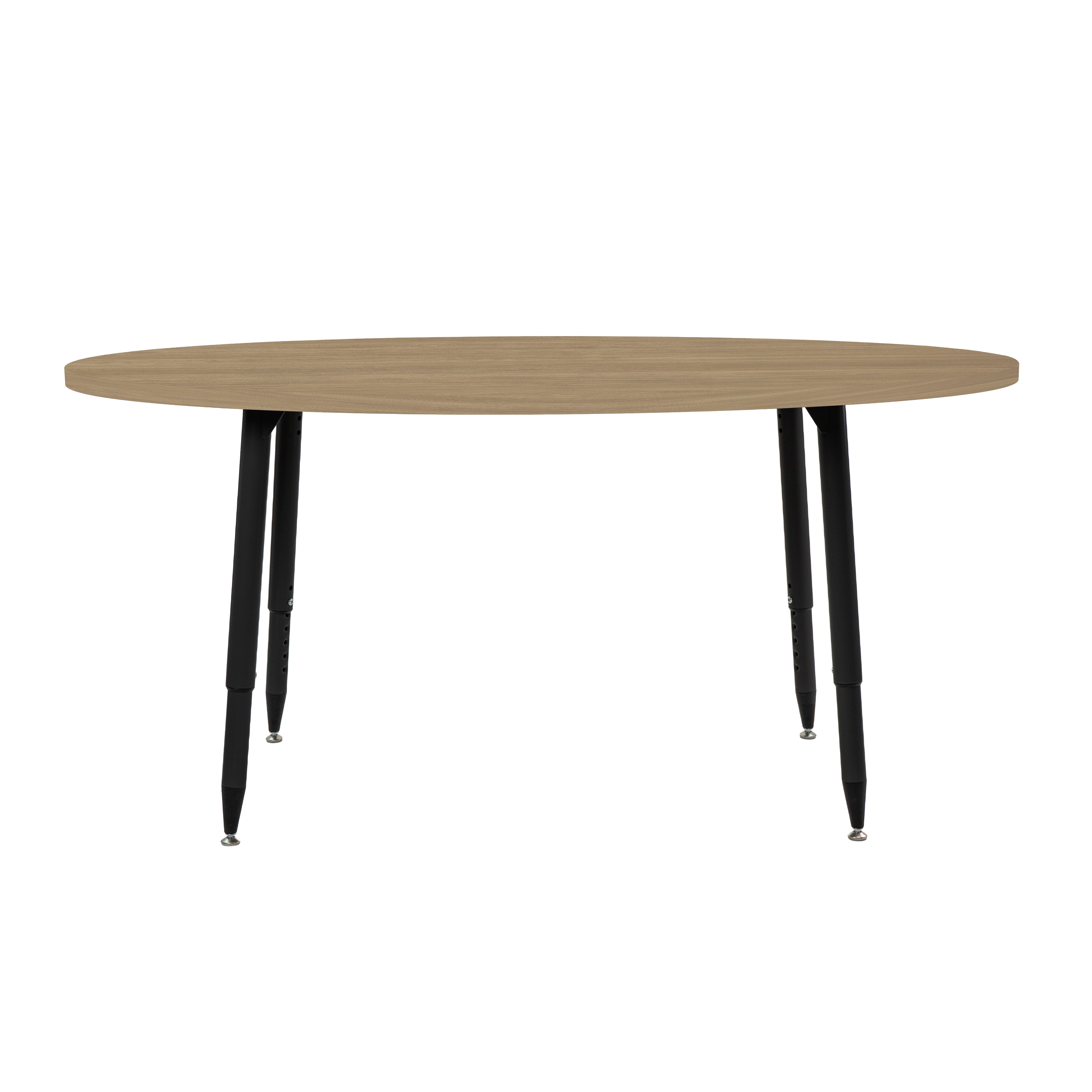 Adapte 30" x 60" Oval Woodgrain Activity Table with Adjustable Tapered Legs - Pasadena Oak/Black