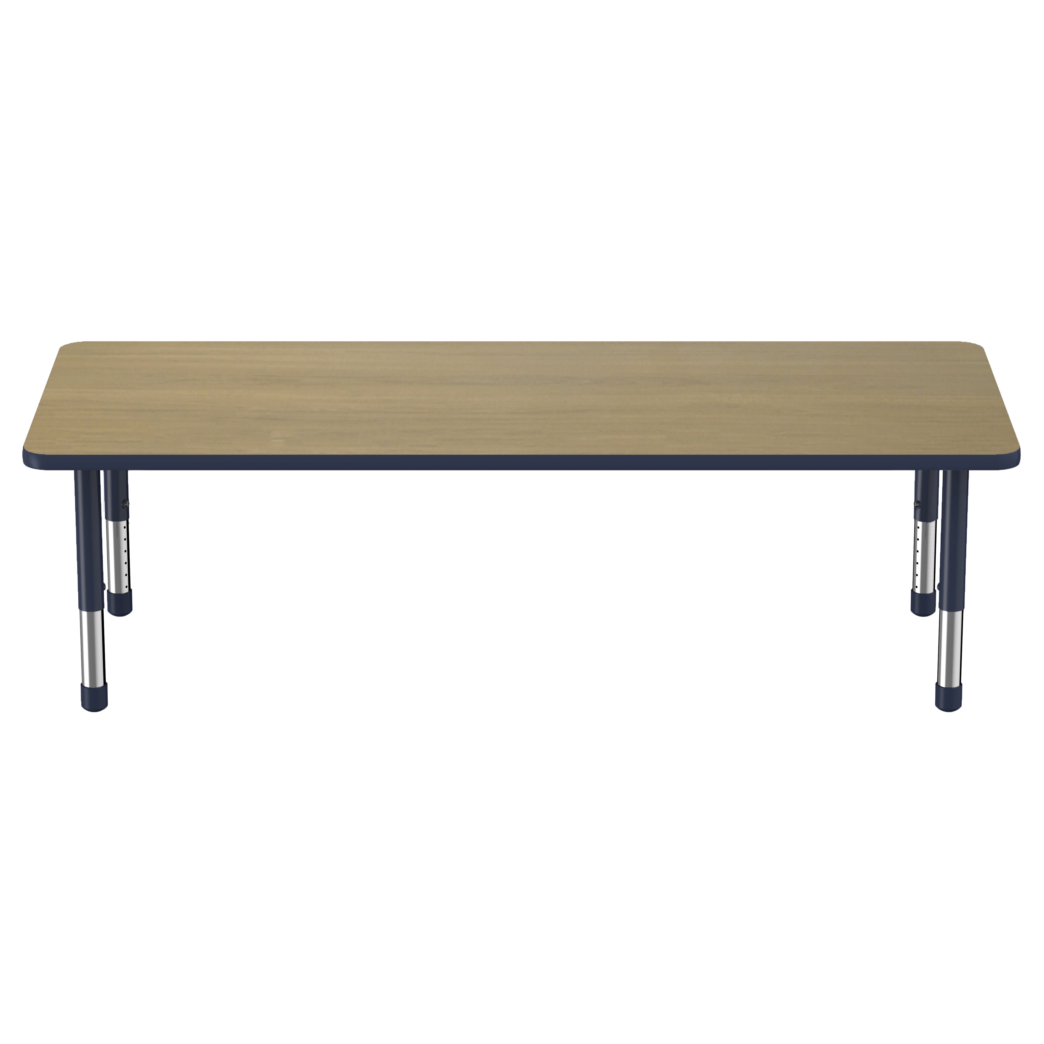30" x 72" Rectangle Thermofused Activity Table with Adjustable Chunky Legs - Pasadena Oak/Navy