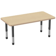 24" x 48" Rectangle Thermofused Activity Table with Adjustable Chunky Legs - Maple/Maple/Black