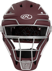 Rawlings Velo 2.0 Matte Junior Catchers Helmet - Maroon/White