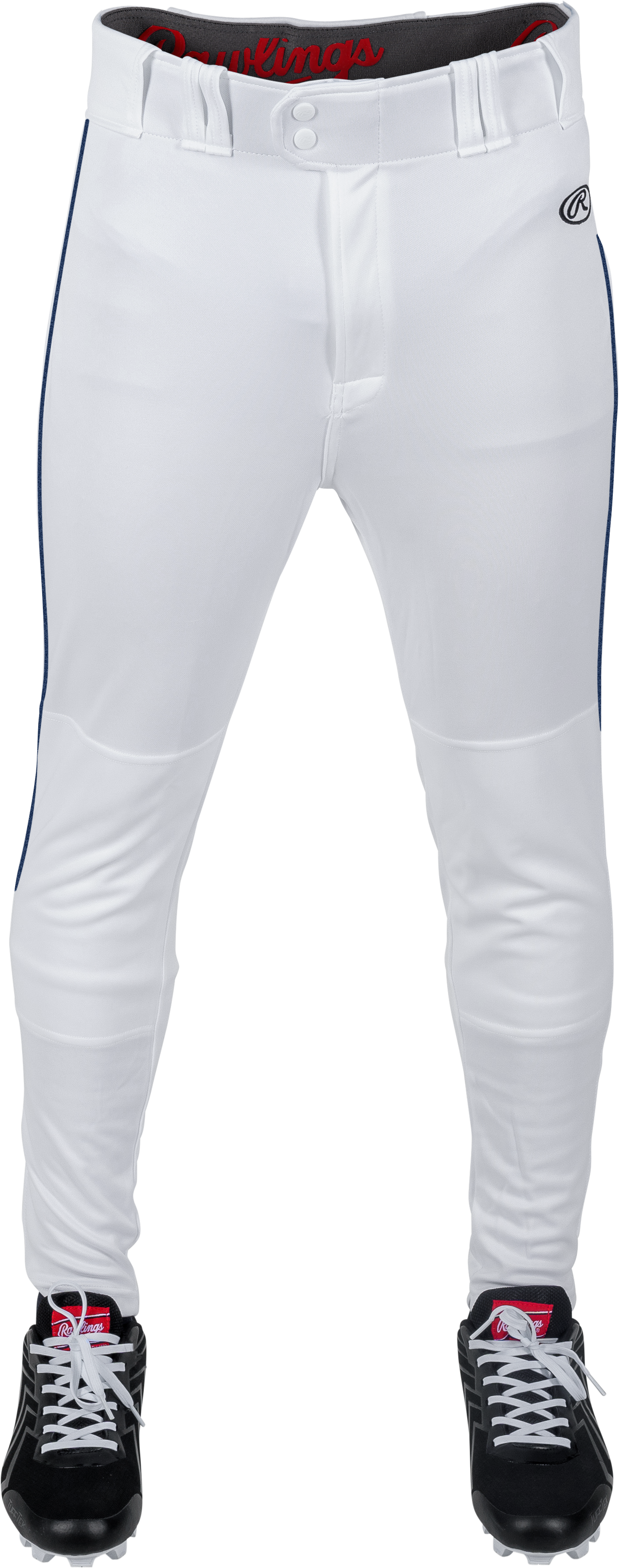 Rawlings Adult Launch Piped Pro Taper Fit Pant  - Small - White/Navy