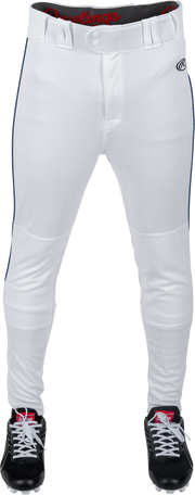 Rawlings Adult Launch Piped Pro Taper Fit Pant  - Small - White/Navy