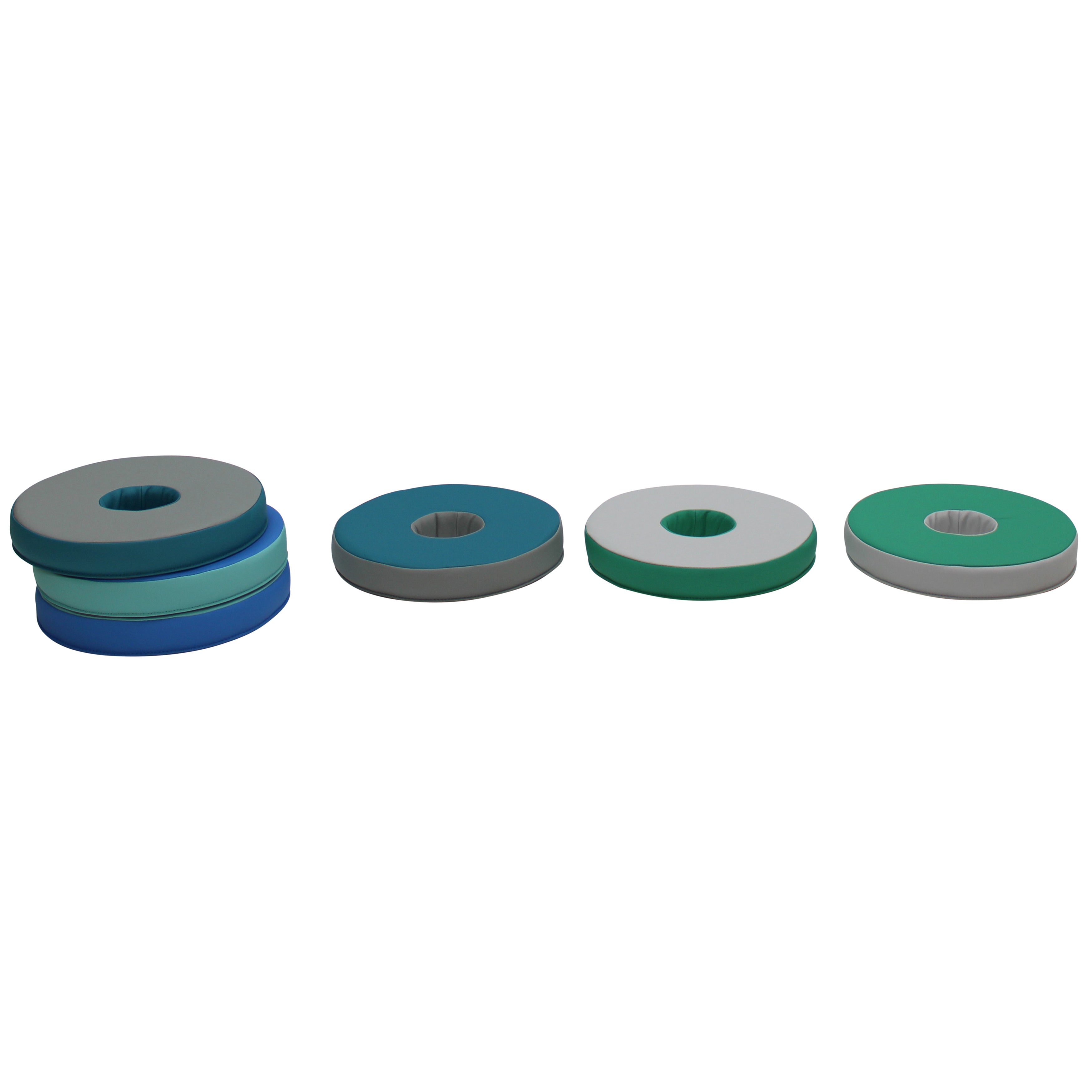 SoftScape Colorful Two-Tone Donut Cushions, 6-Piece - Contemporary