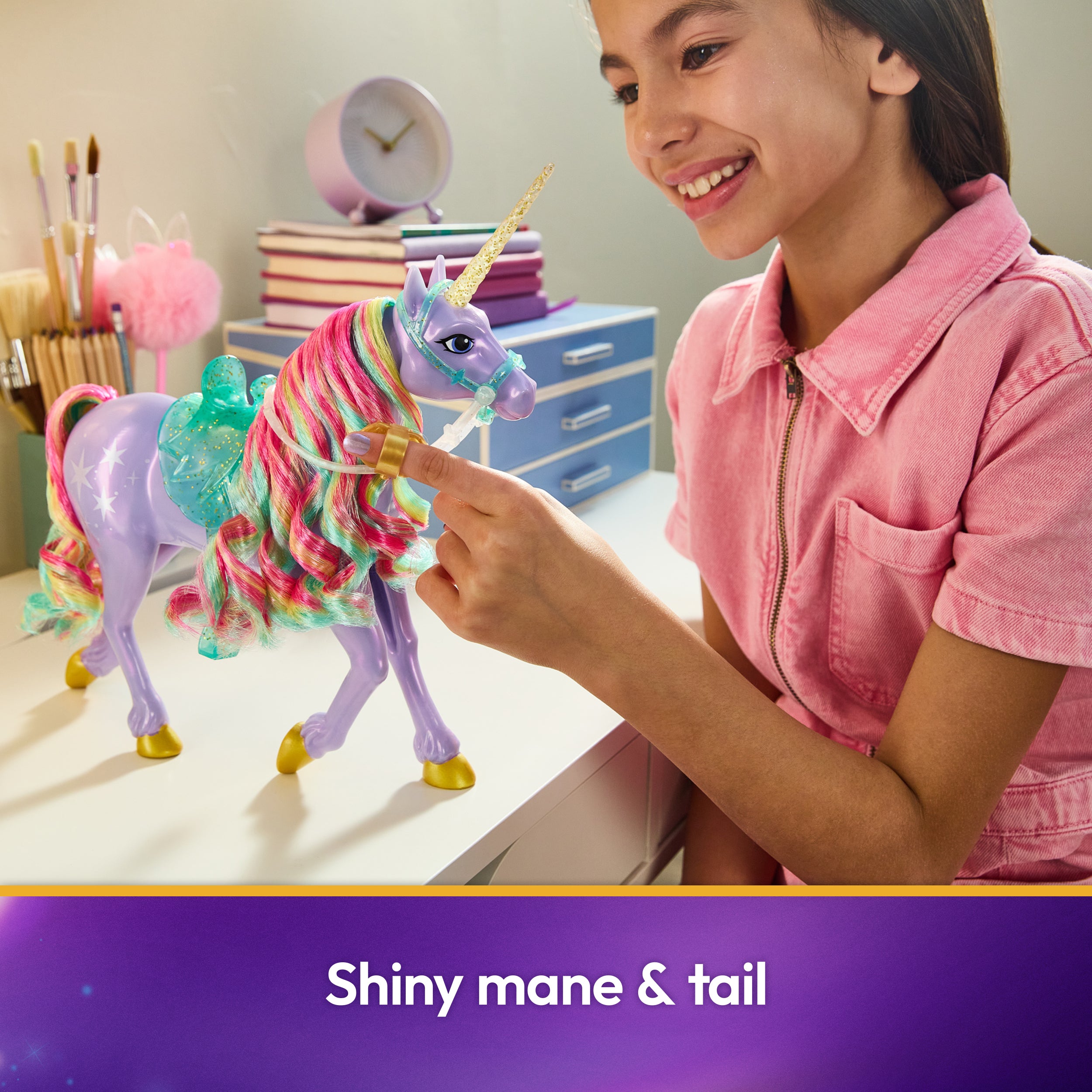 Unicorn Academy, Power of Friendship Wildstar with Translucent Saddle & Bridle, 11”, Dolls & Unicorn Toys for Girls Ages 4 and up
