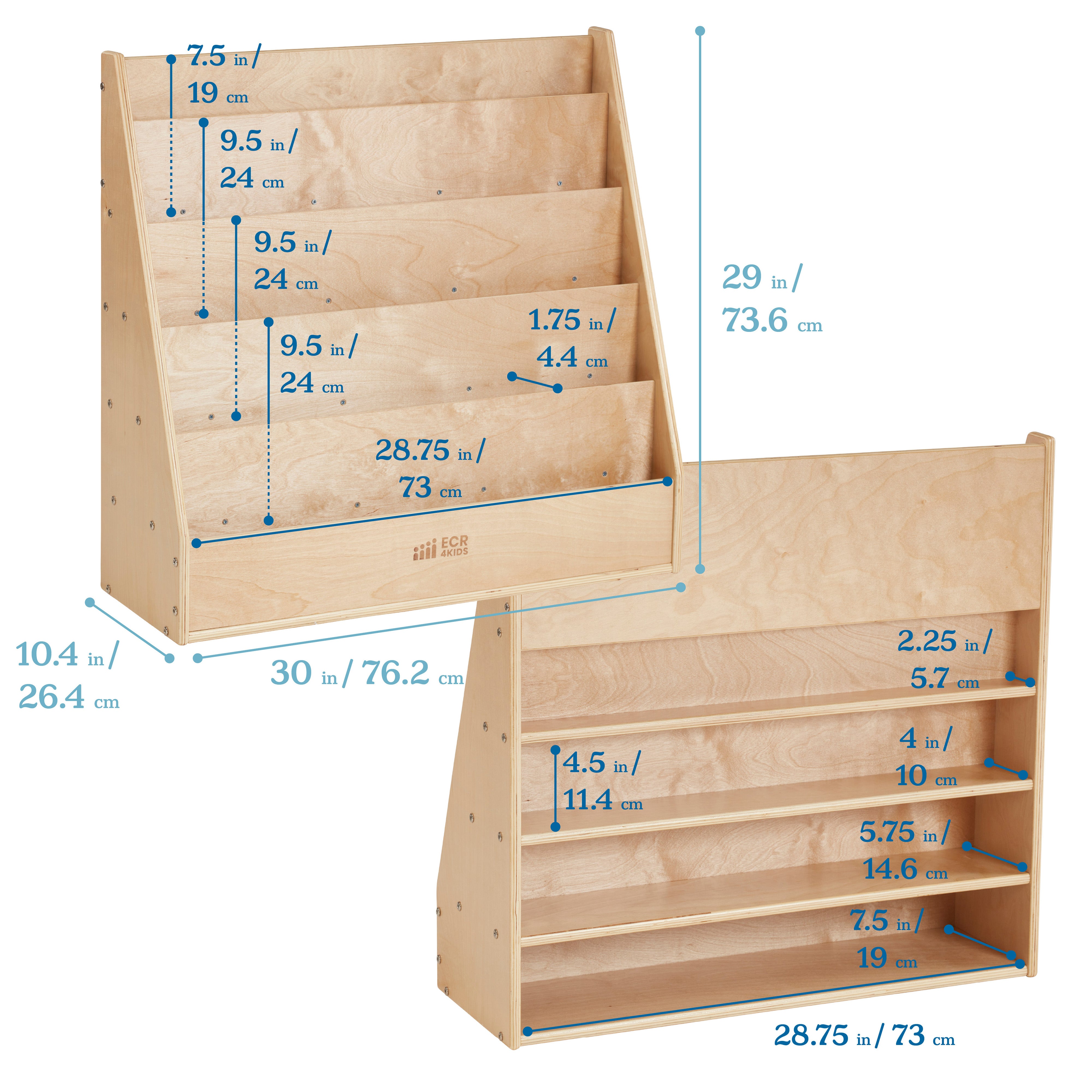 Streamline Single-Sided Book Display - Natural